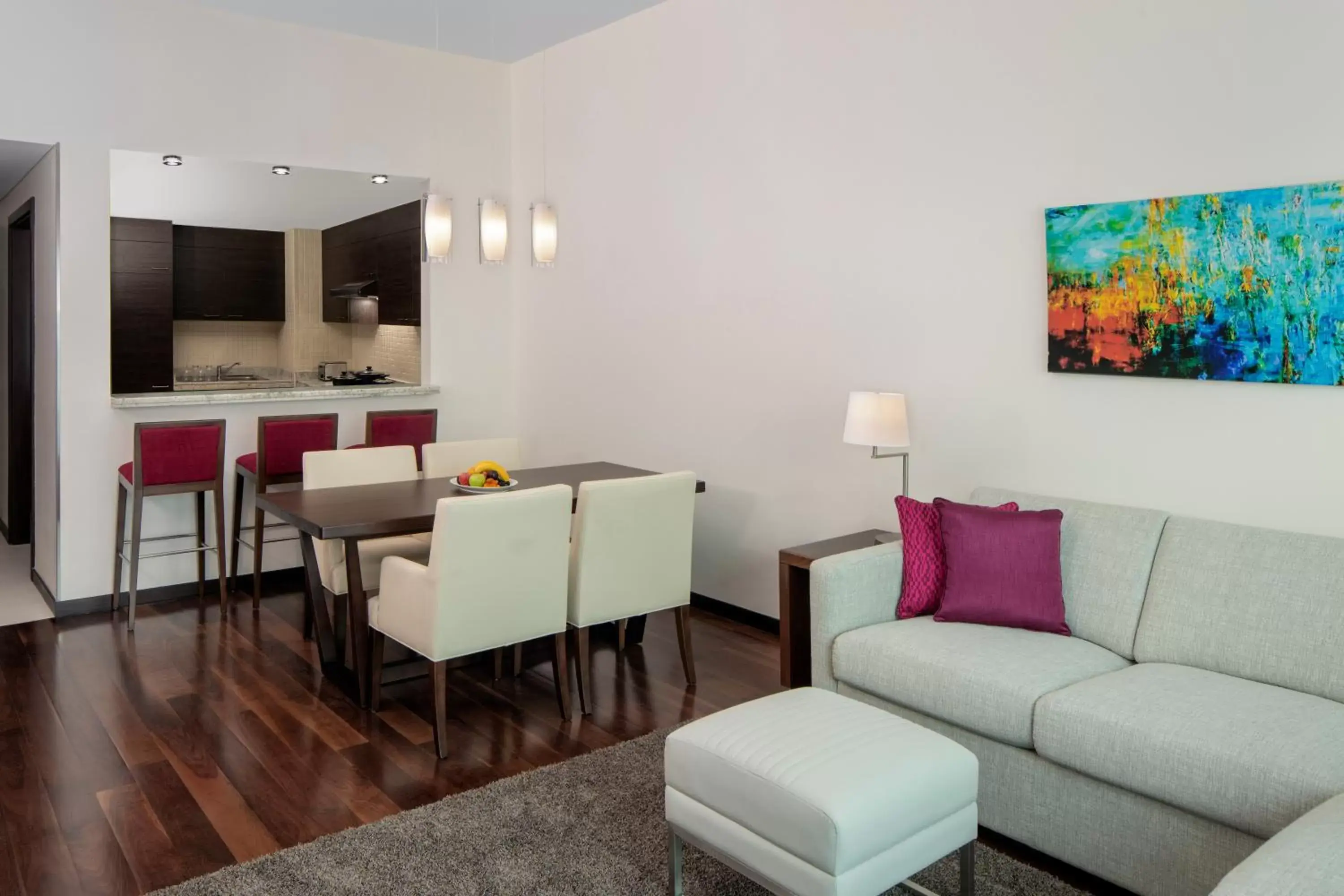 Kitchen or kitchenette, Seating Area in Hyatt Place Dubai Jumeirah Residences