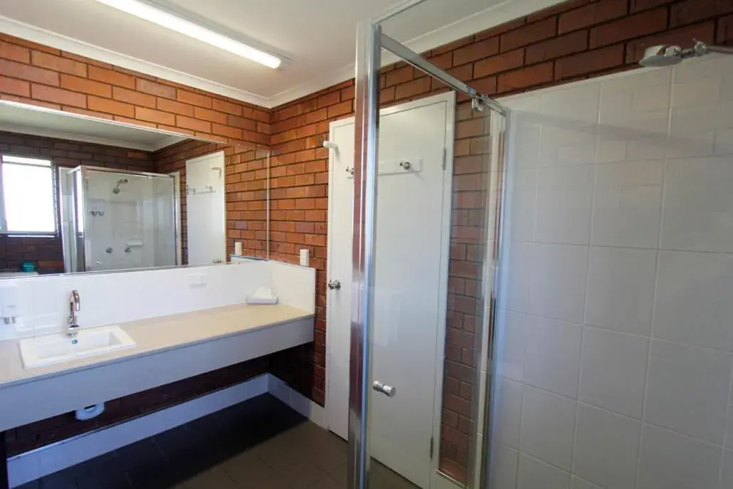 Bathroom in Blue Shades Motel