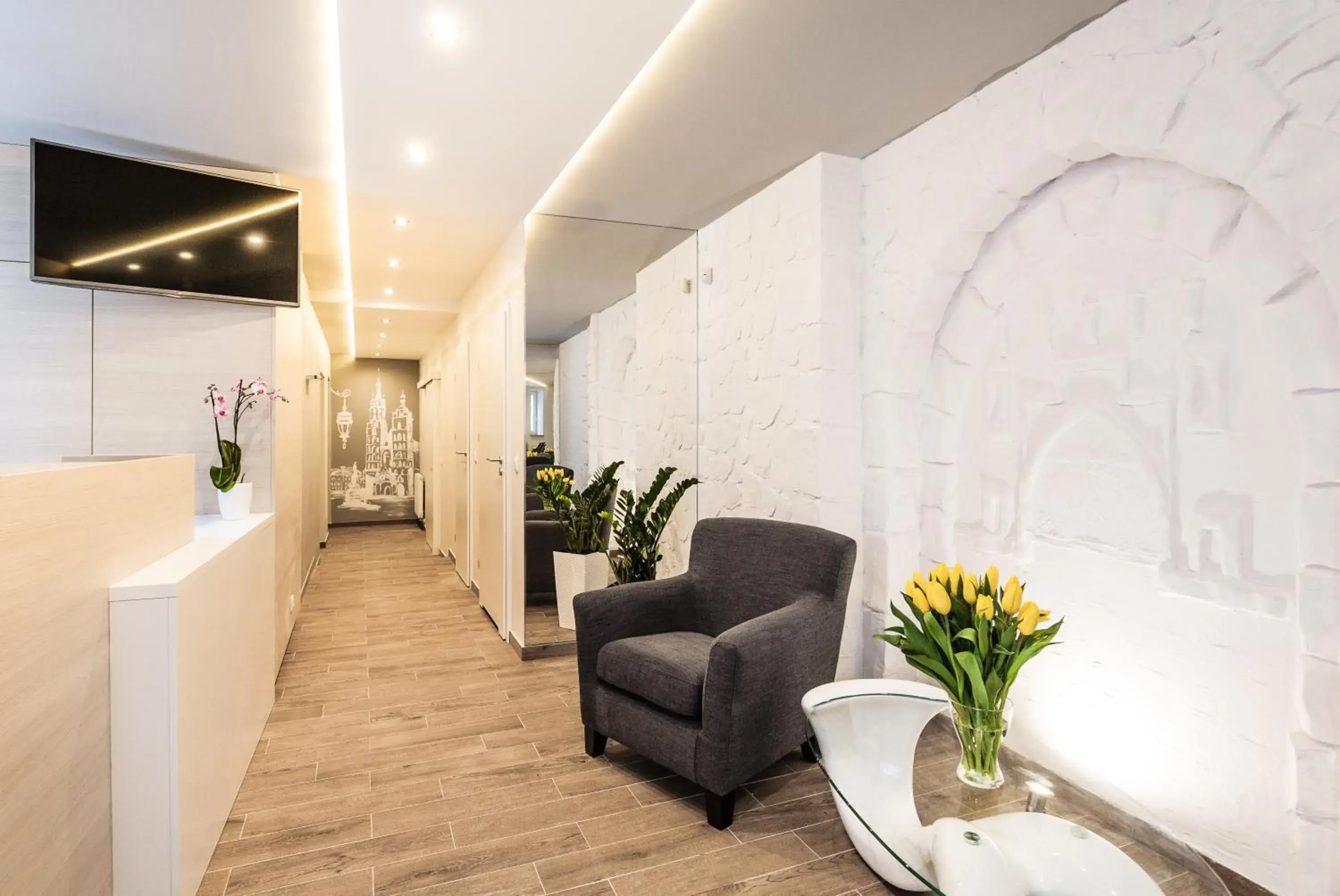 Lobby or reception in Apartamenty Platinia - komfortowe noclegi Kraków Stare Miasto Lobby or reception in Apartamenty Platinia - komfortowe noclegi Kraków Stare Miasto