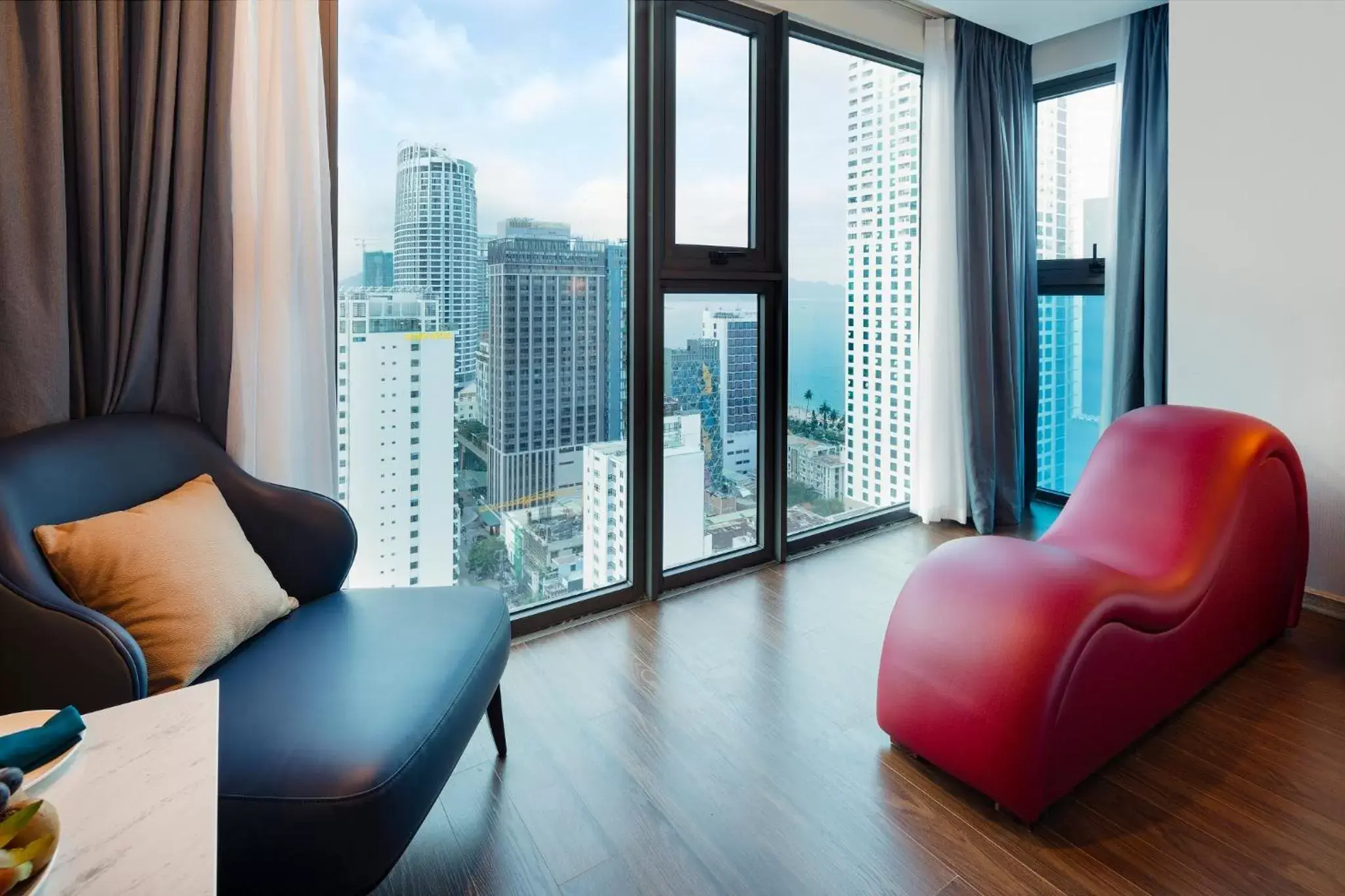 Bed, Seating Area in Erica Nha Trang Hotel