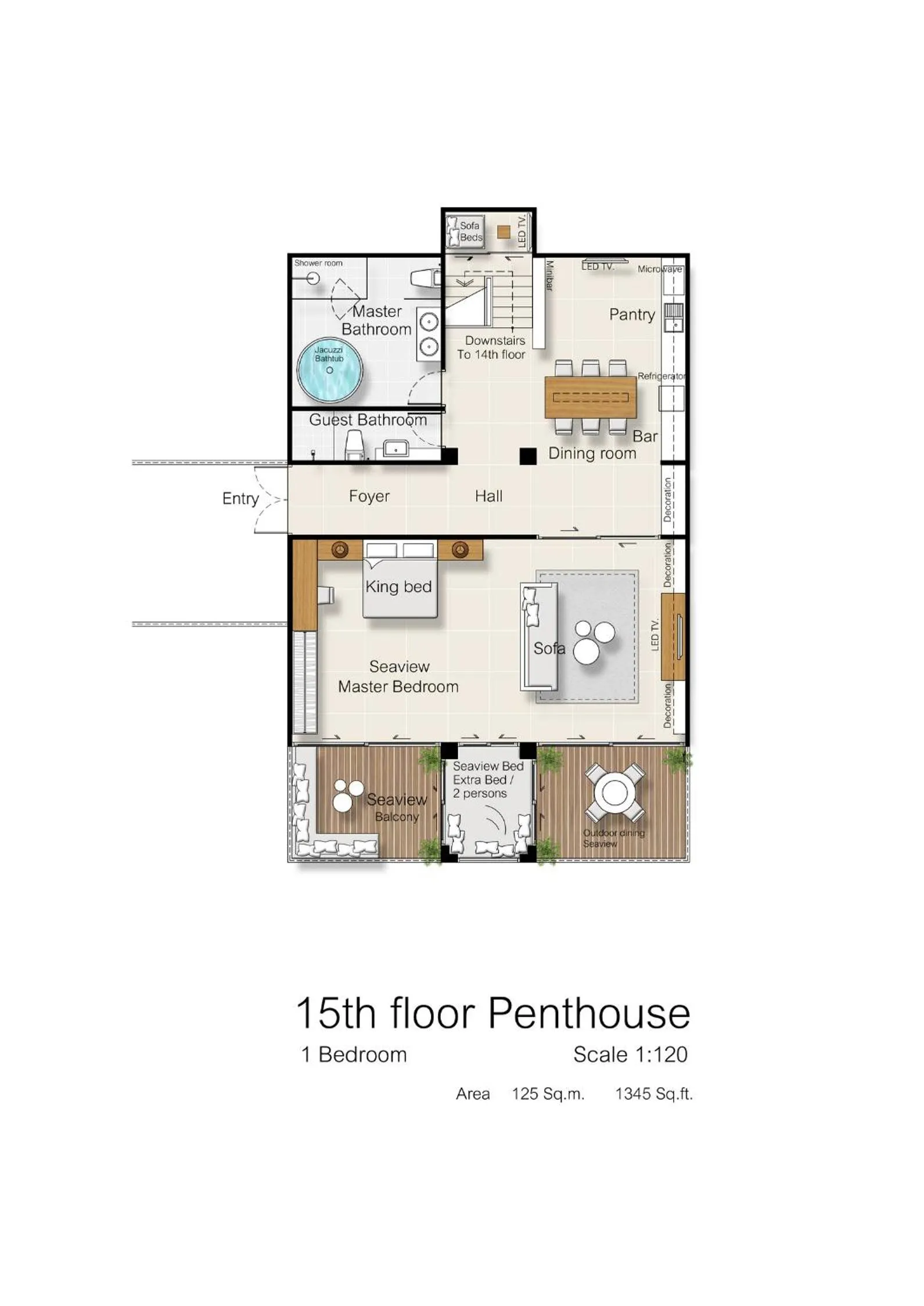 Photo of the whole room, Floor Plan in Patong Heritage Hotel Phuket - SHA Extra Plus