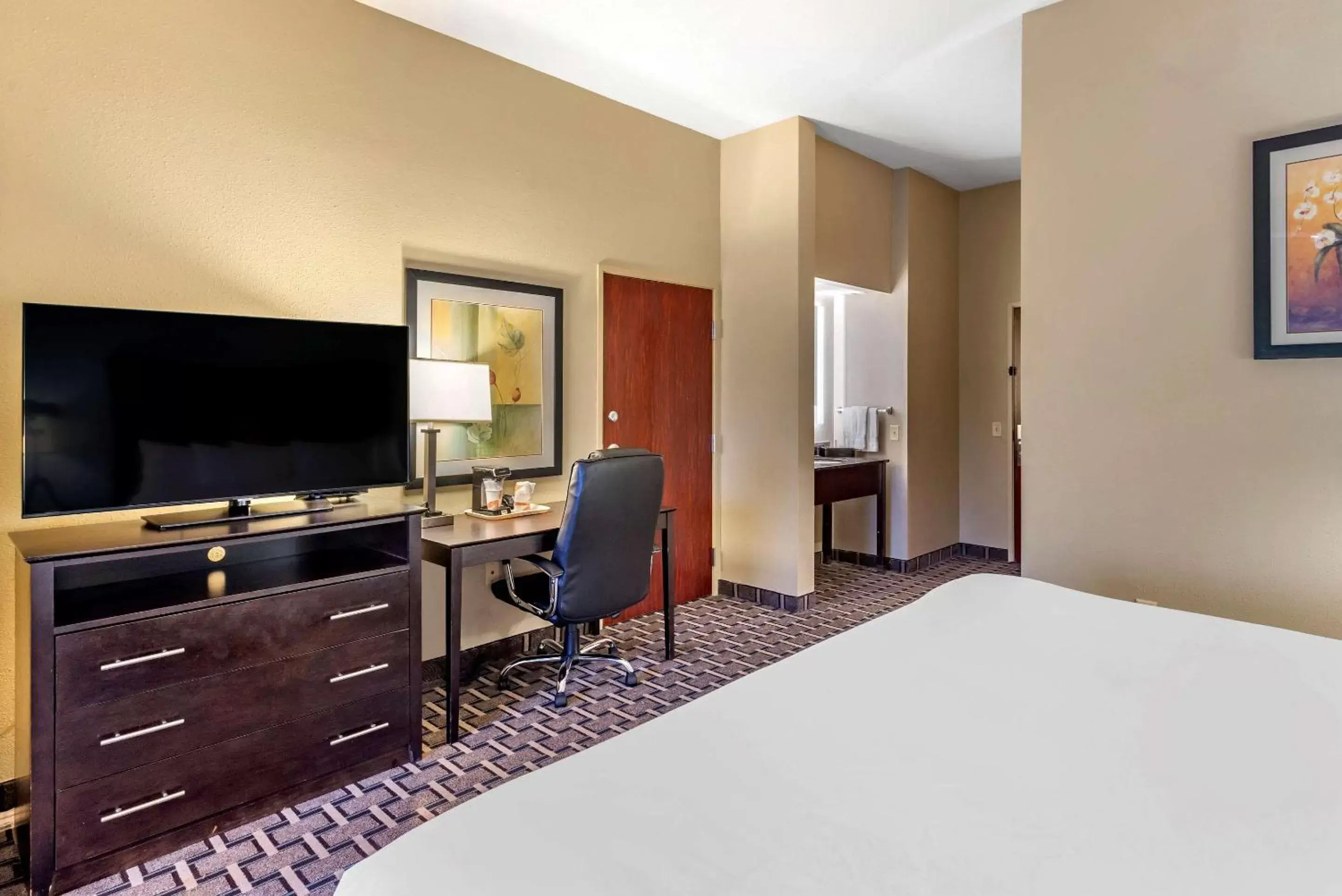 Bedroom, TV/Entertainment Center in Comfort Suites