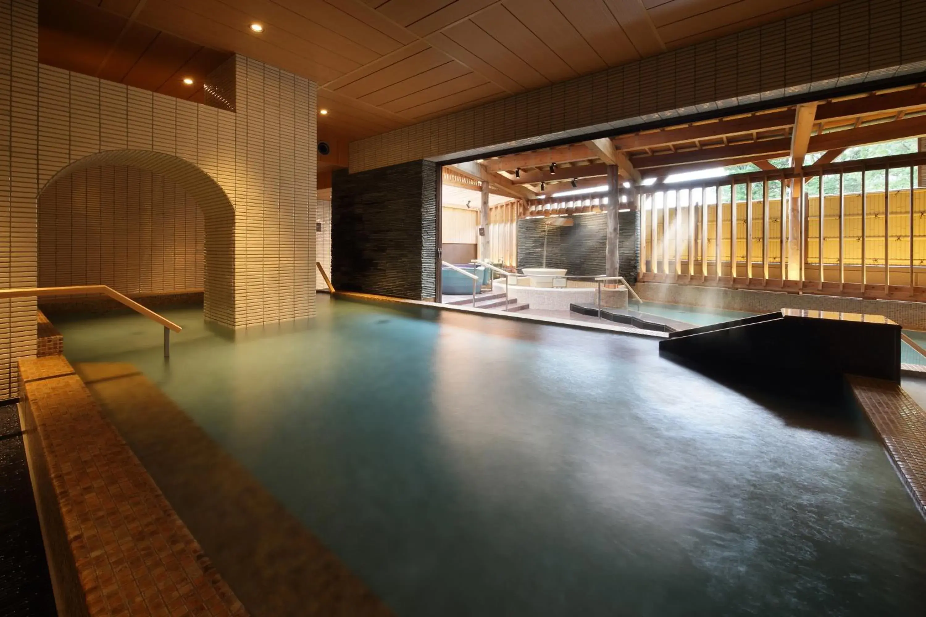 Hot Spring Bath, Swimming Pool in Hakodate Hotel Banso