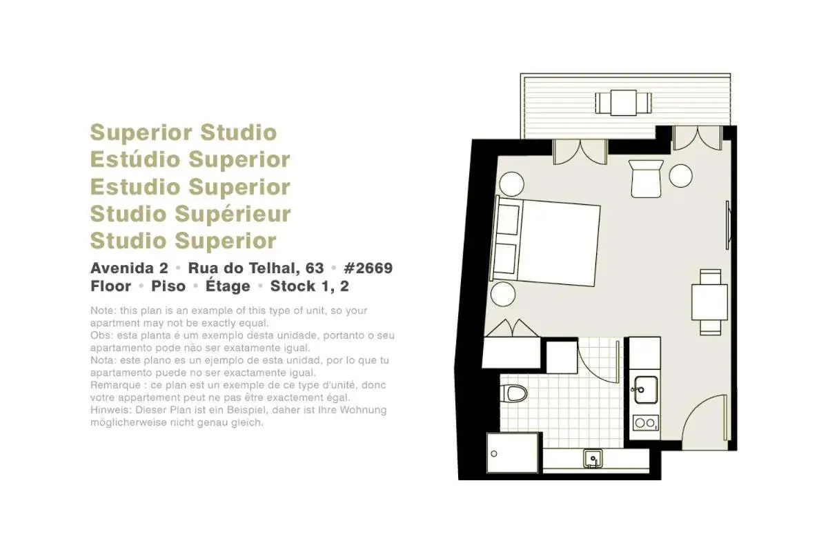 Floor Plan in Lisbon Serviced Apartments - Avenida