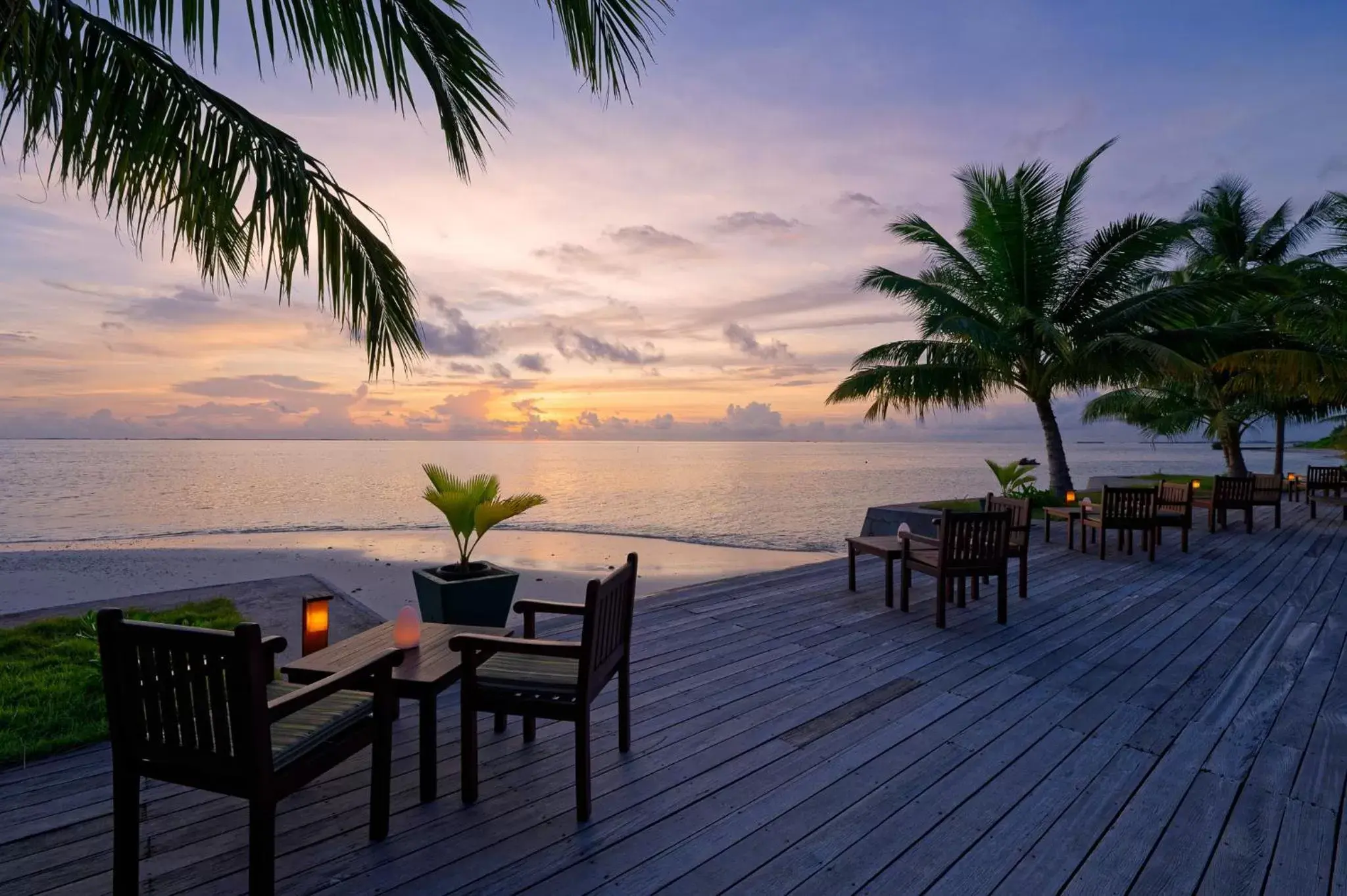 Patio in Canareef Resort Maldives