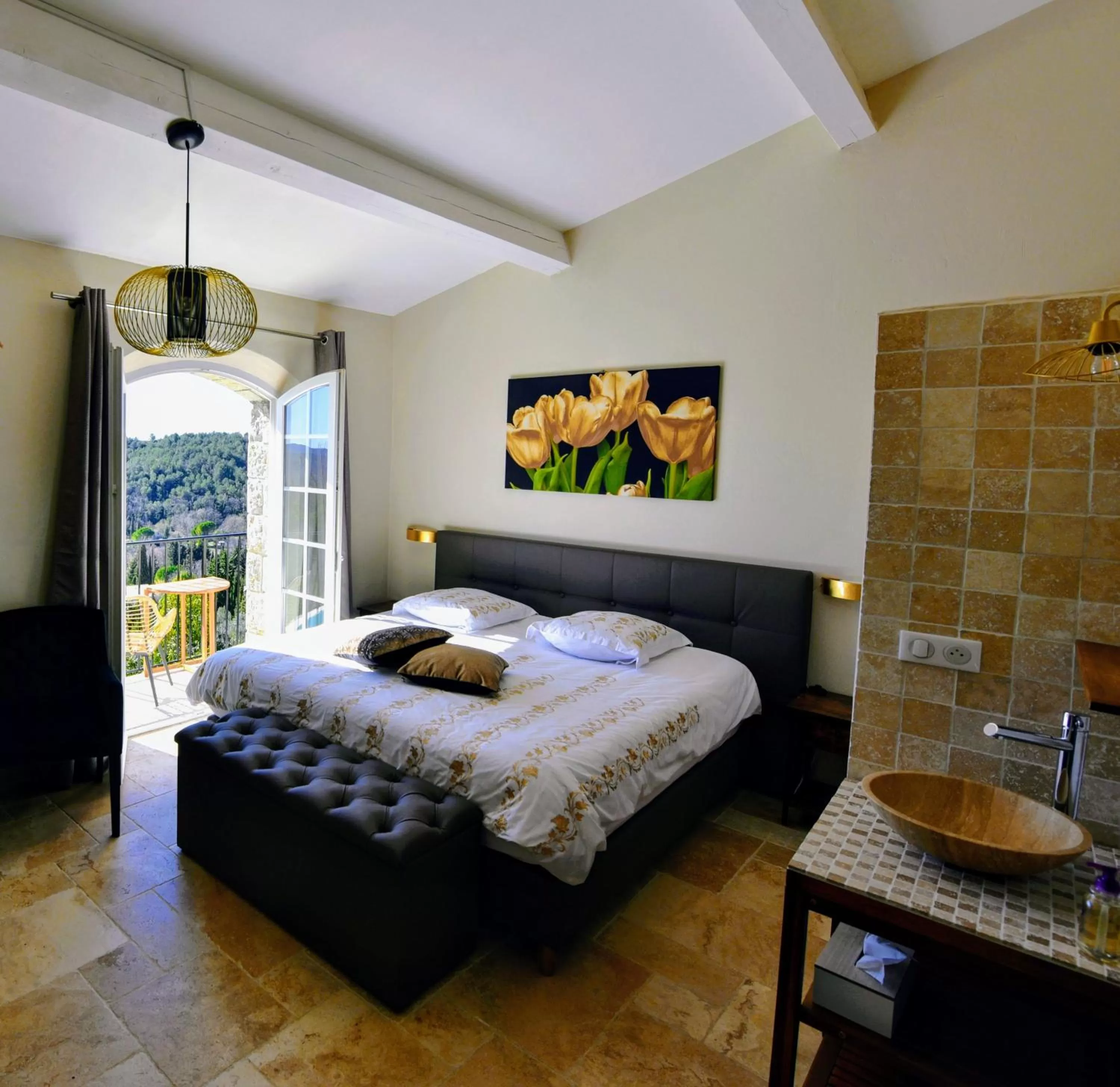 Bed in Chambre d'hôtes Cottes