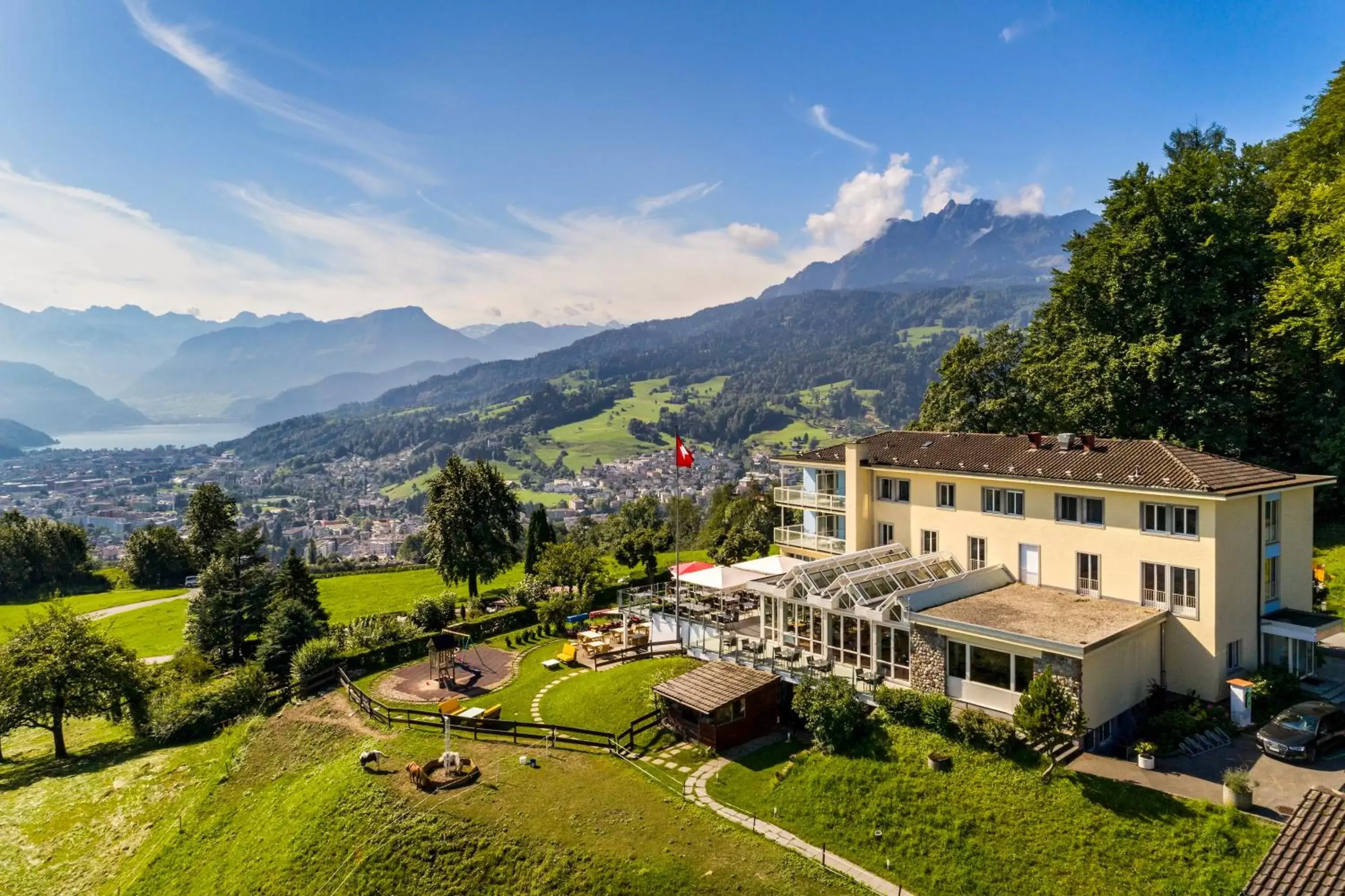 Property building, Bird's-eye View in Hotel Sonnenberg