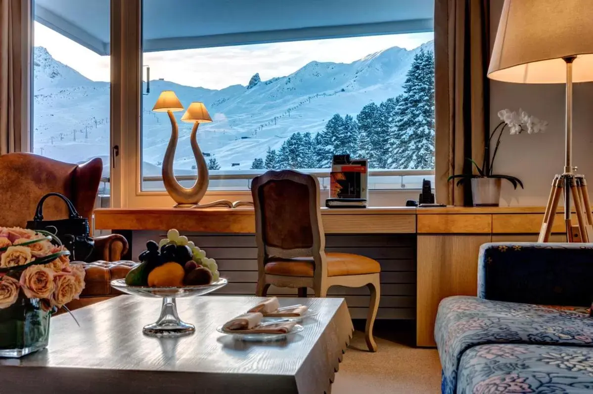 Seating area, Mountain View in Tschuggen Grand Hotel - The Leading Hotels of the World