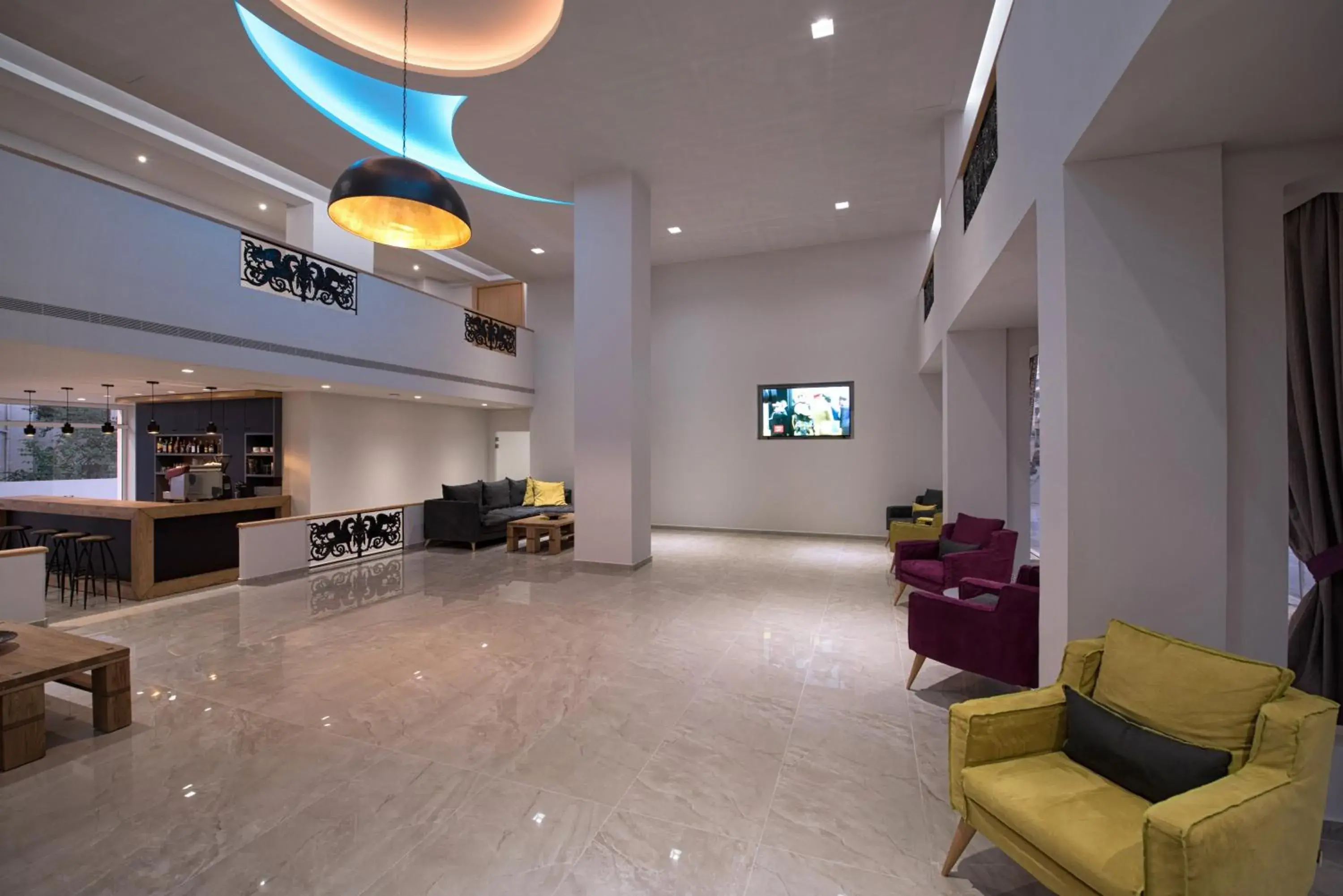 Communal lounge/ TV room, Lobby/Reception in Irini Hotel