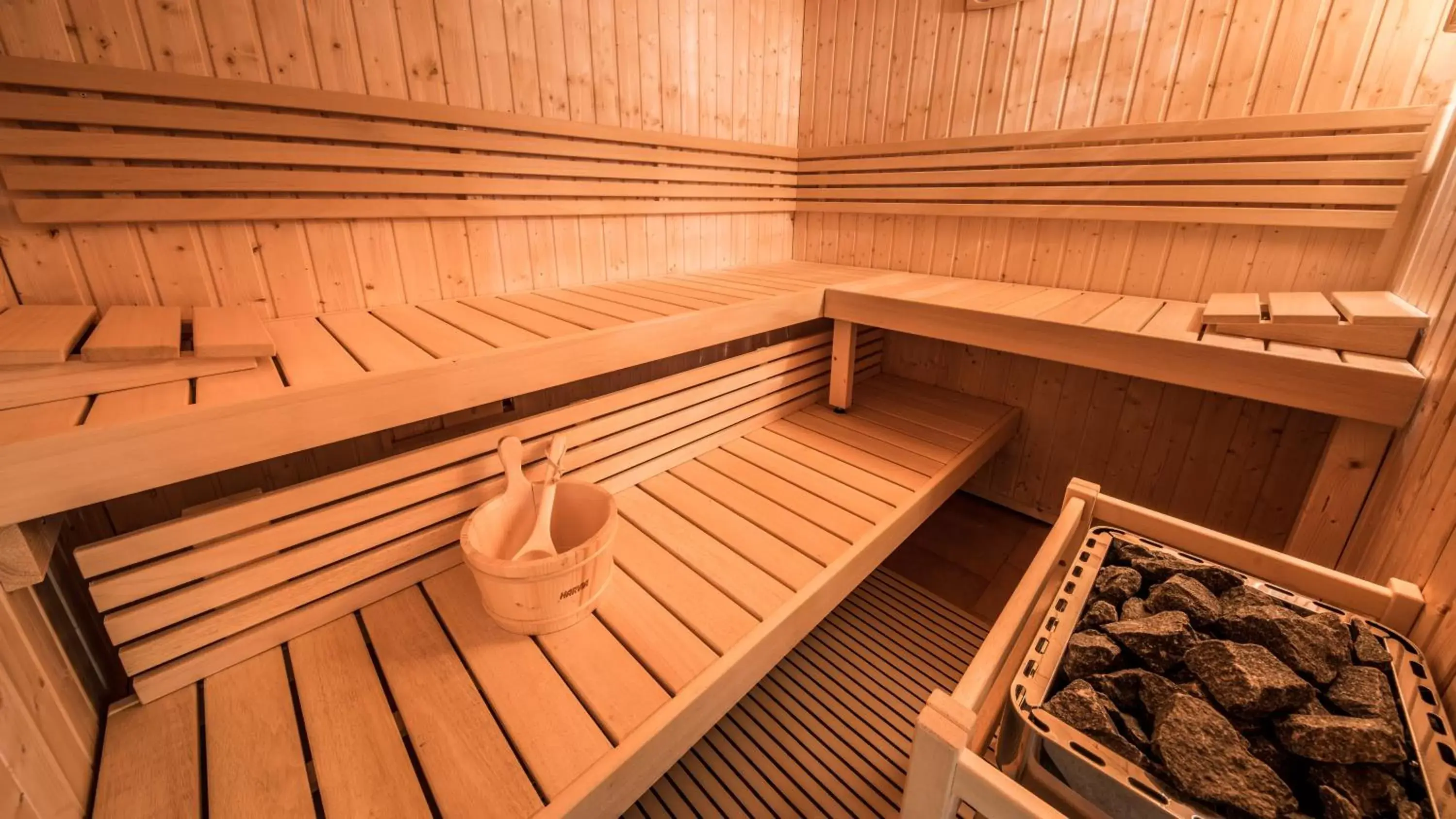 Sauna in Le Champ des Oiseaux & Spa