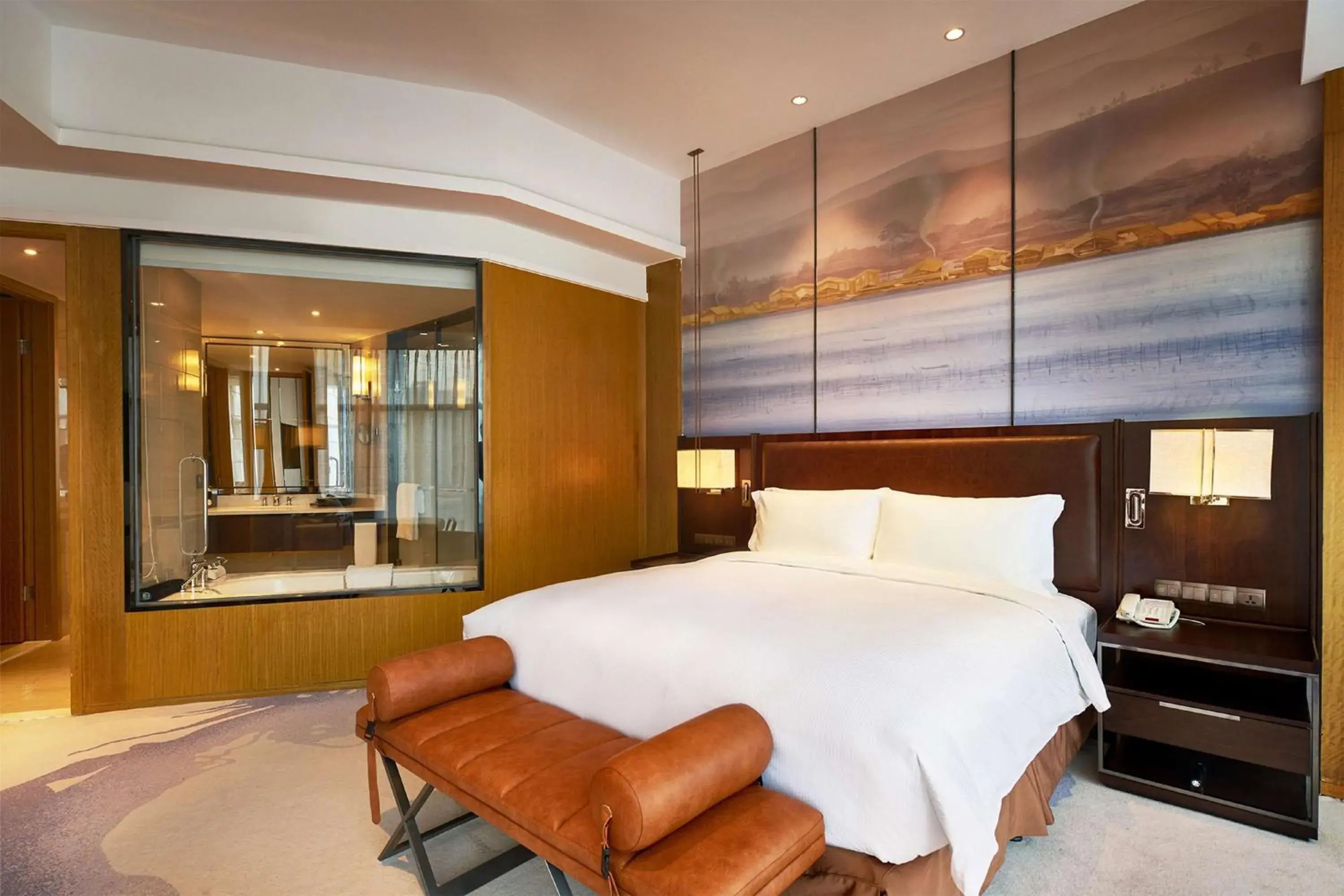 Bathroom, Bed in DoubleTree By Hilton Ningbo Beilun