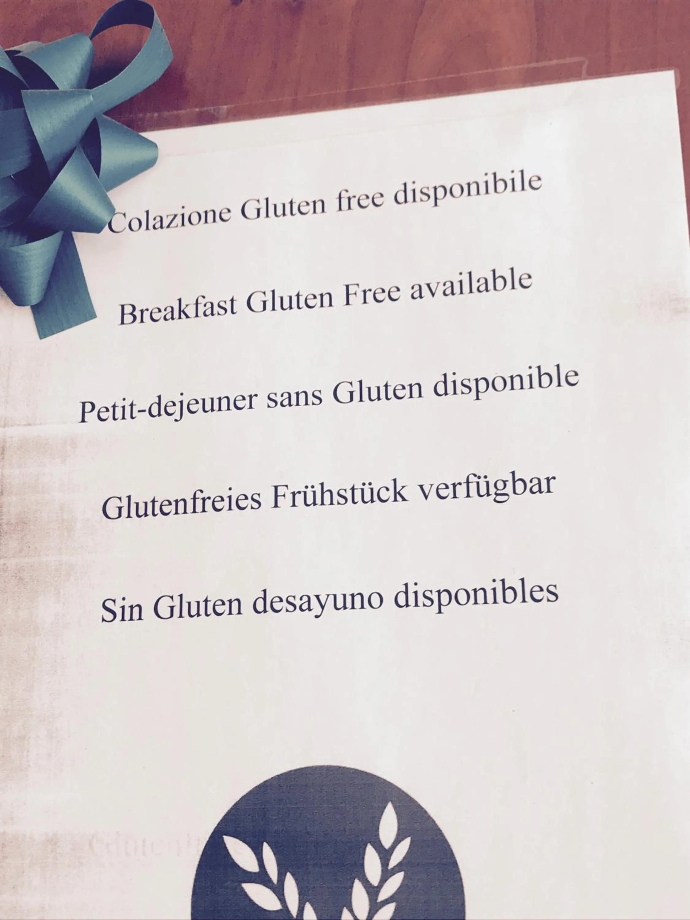 Food and drinks in Hotel San Carlo