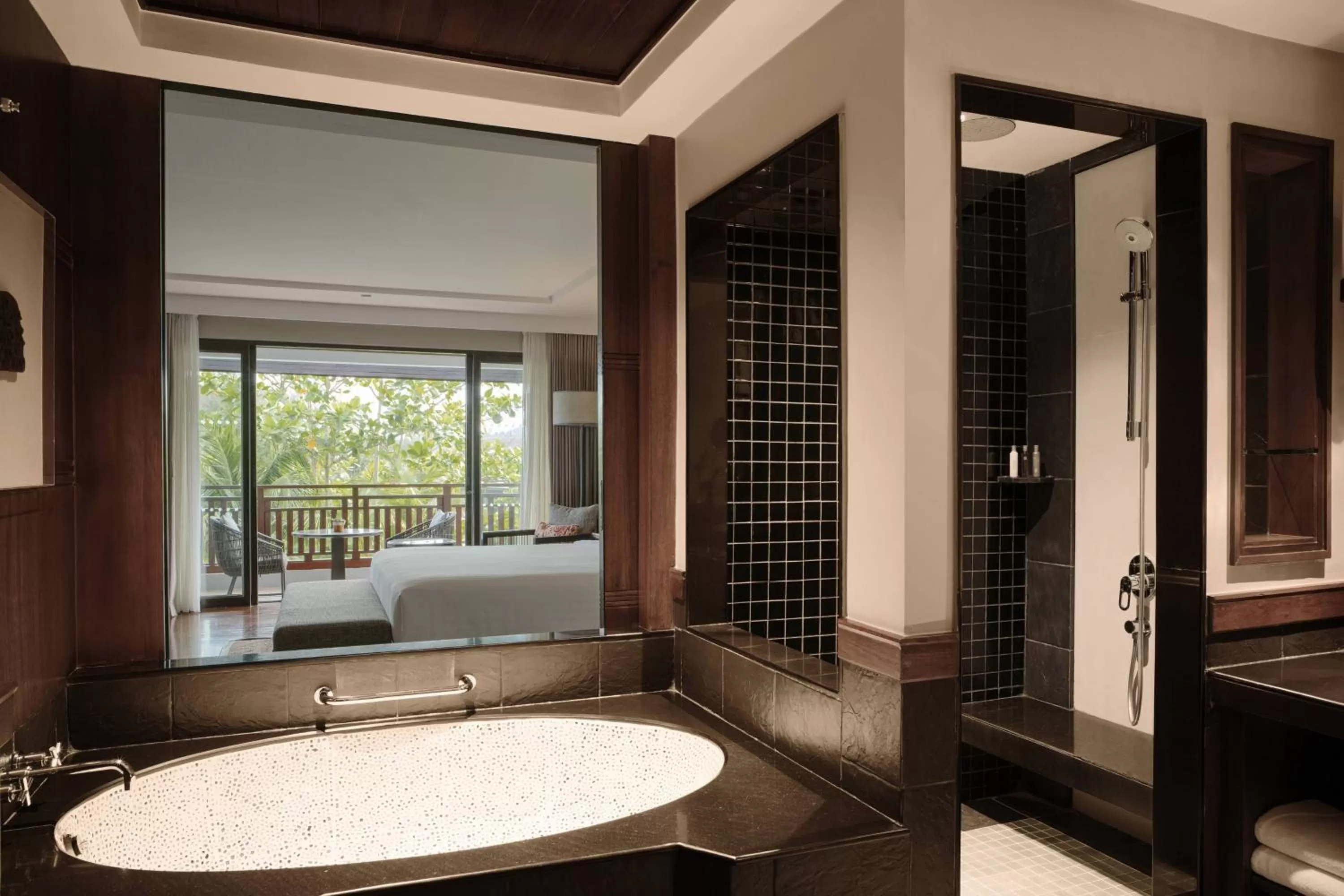Bathroom, Bed in Phuket Marriott Resort and Spa, Nai Yang Beach