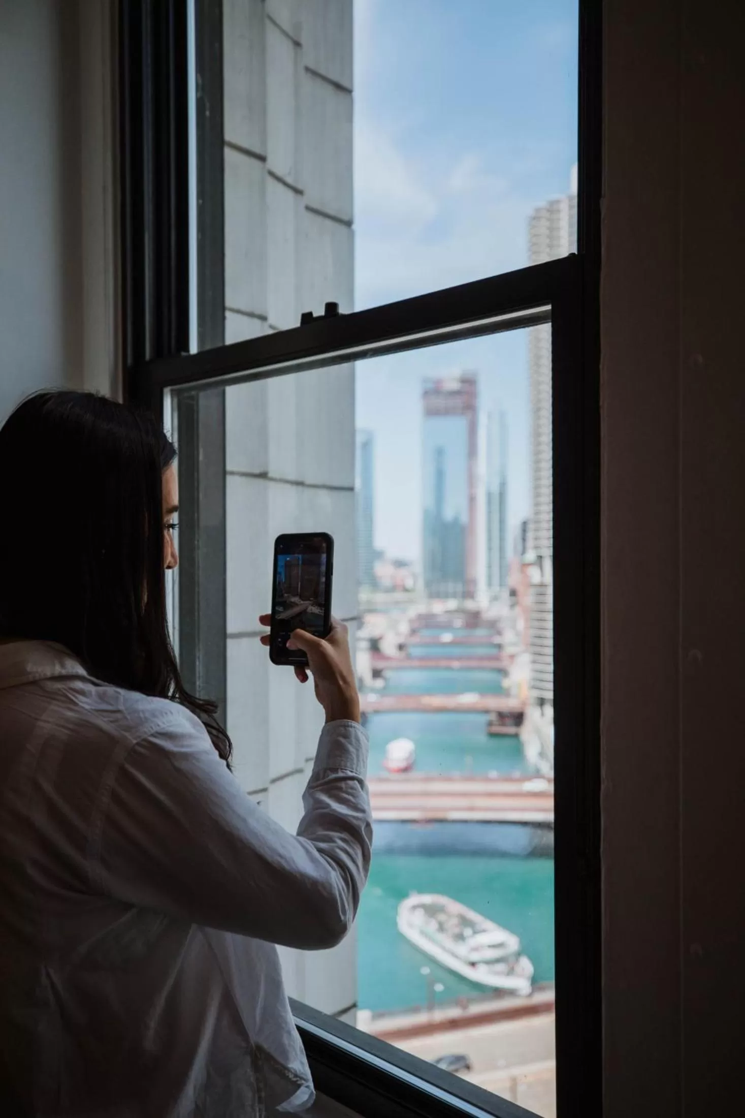 City view in Club Quarters Hotel Wacker at Michigan, Chicago