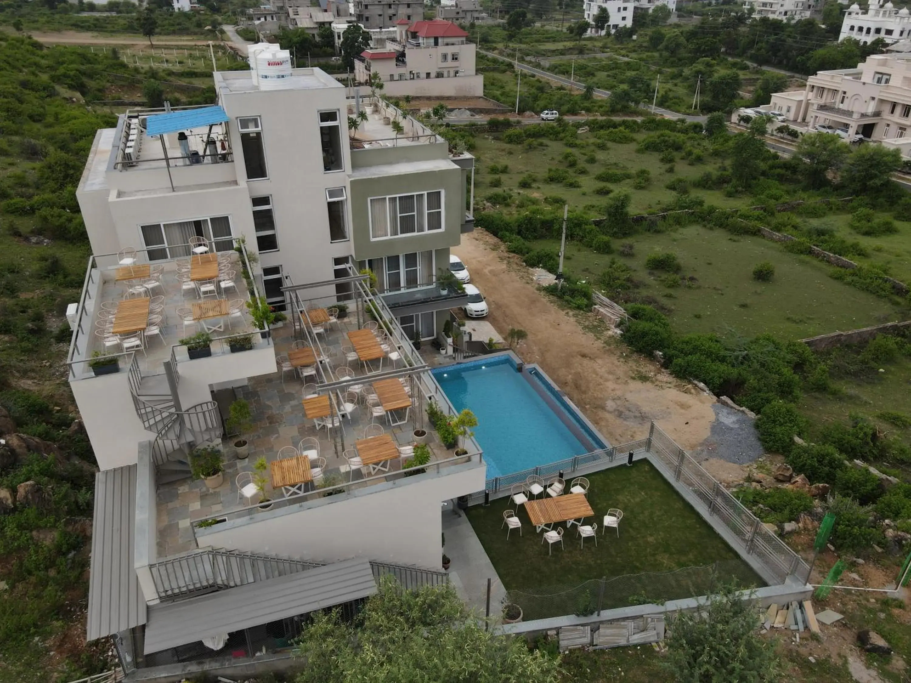 Property building, Bird's-eye View in Suramya Villa