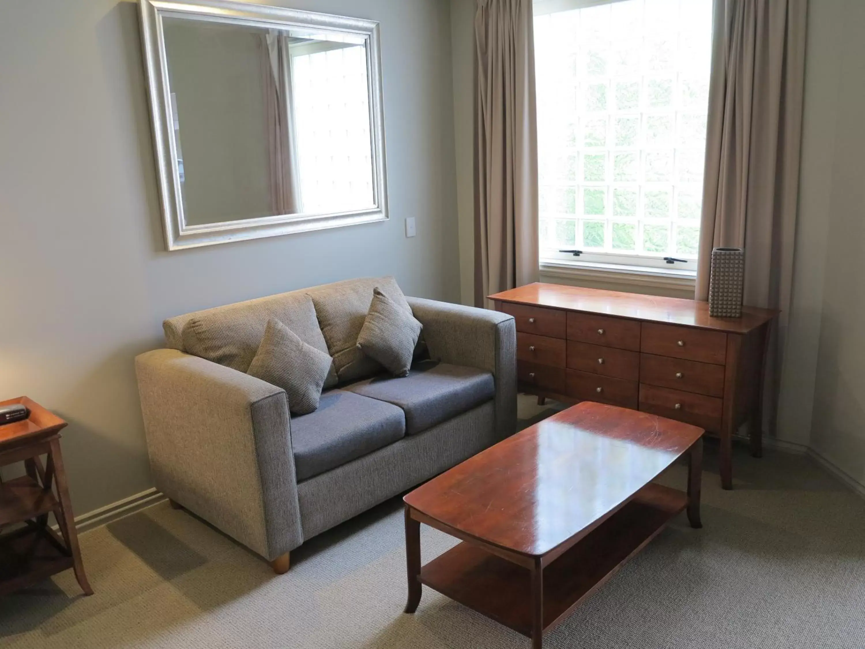 Seating area in Shangri-La Gardens Seating area in Shangri-La Gardens