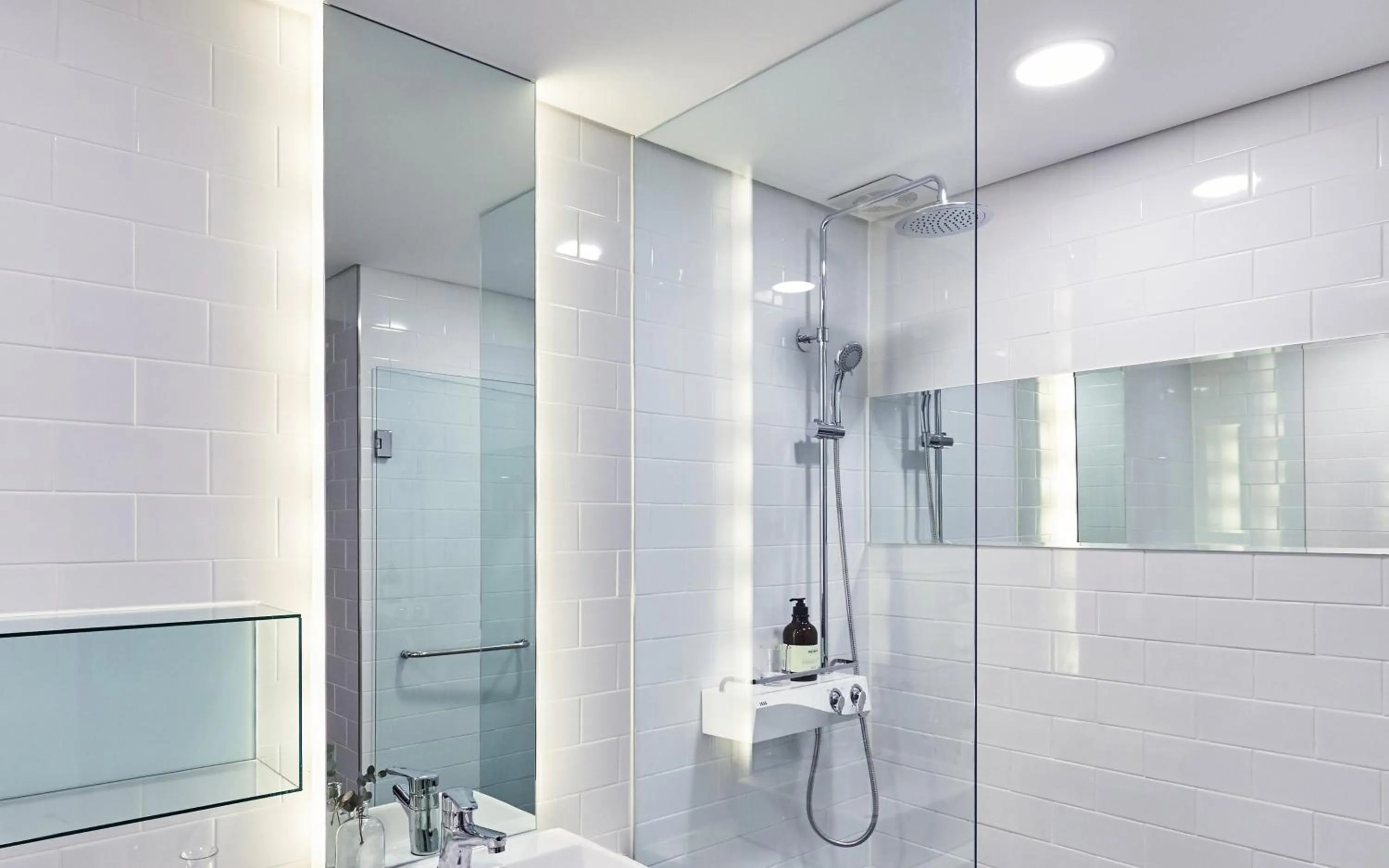 Shower, Bathroom in hotel riverside