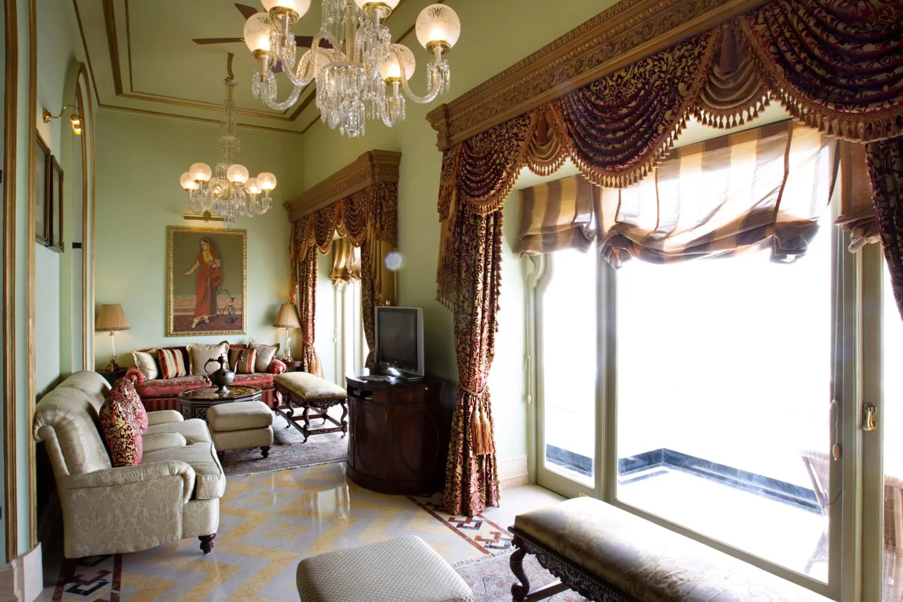 Living room, Seating Area in Taj Lake Palace Udaipur