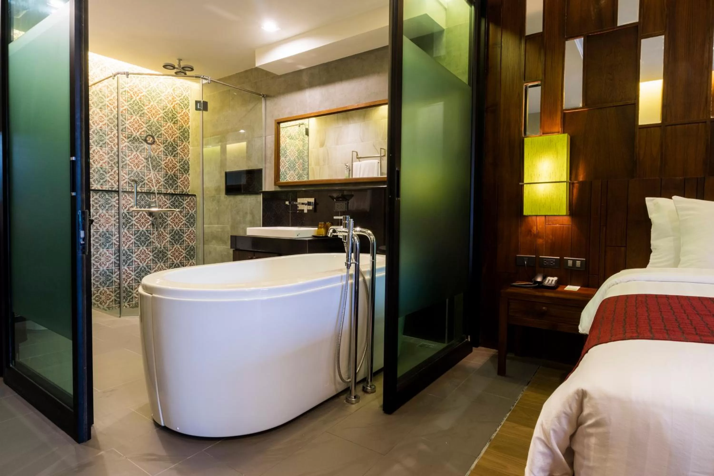 Bathroom, Bed in Aonang Phu Pi Maan Resort & Spa