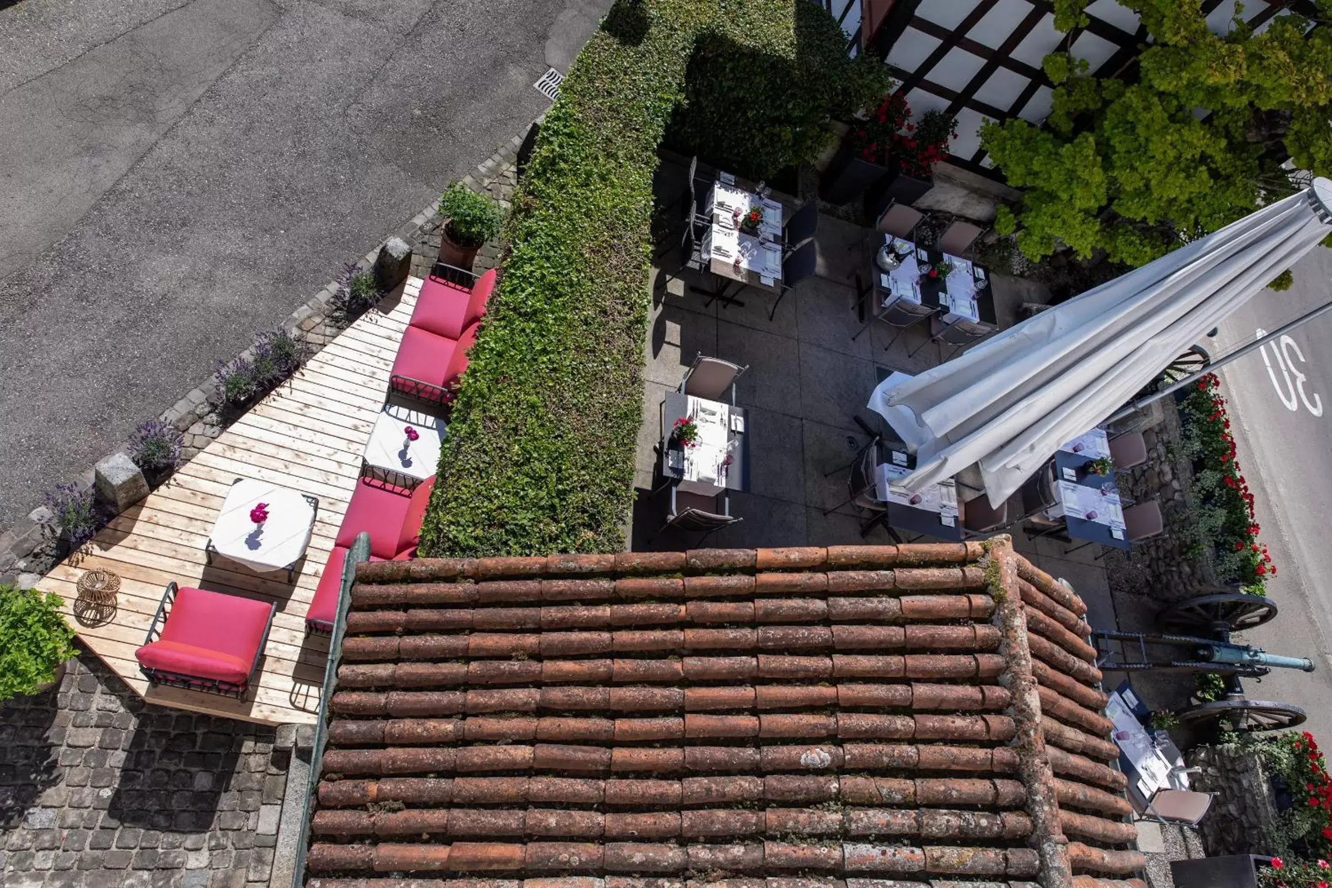 Balcony/Terrace, Bird's-eye View in Hotel de Charme Römerhof