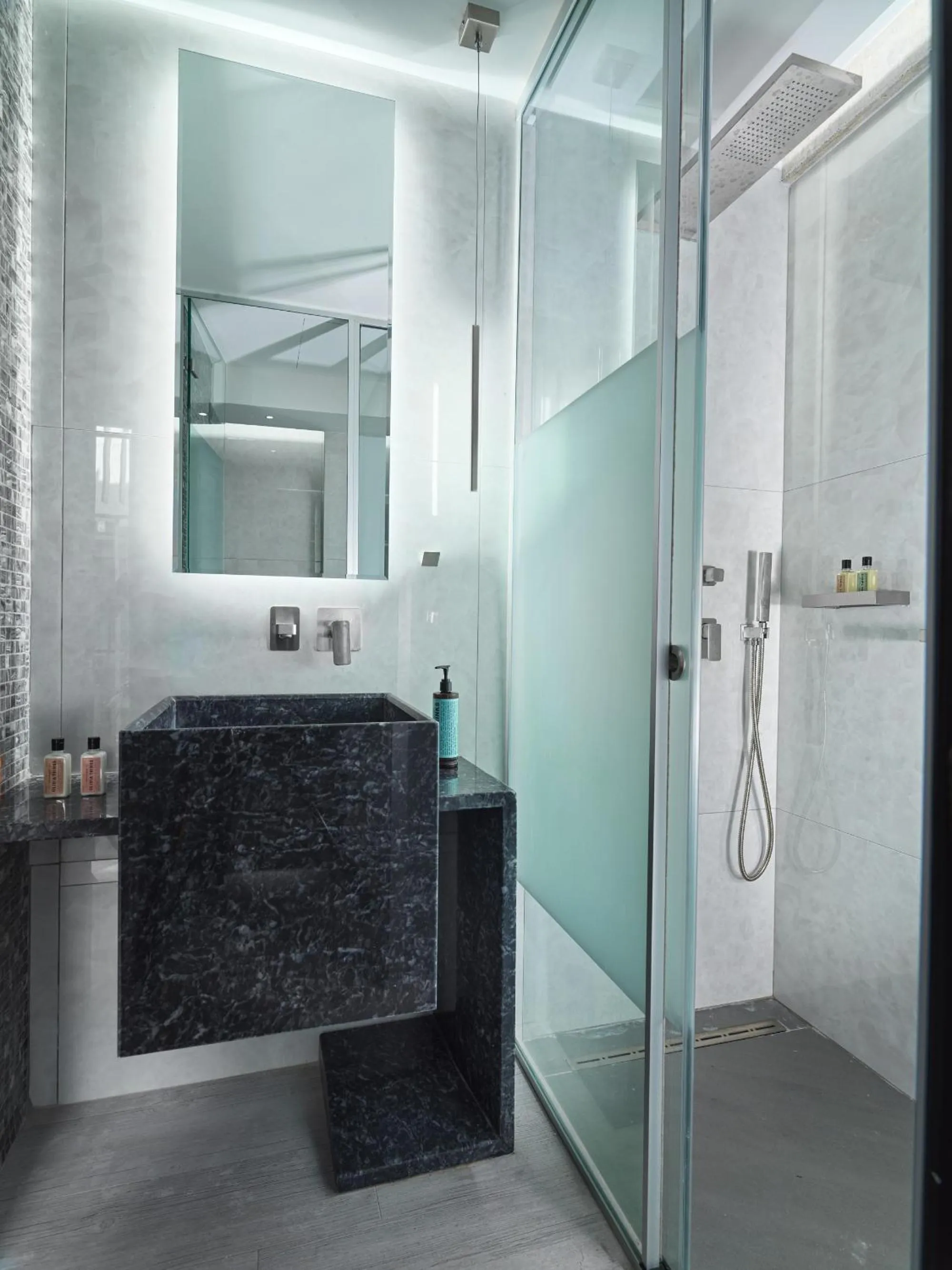 Shower in Nautilux Rethymno by Mage Hotels