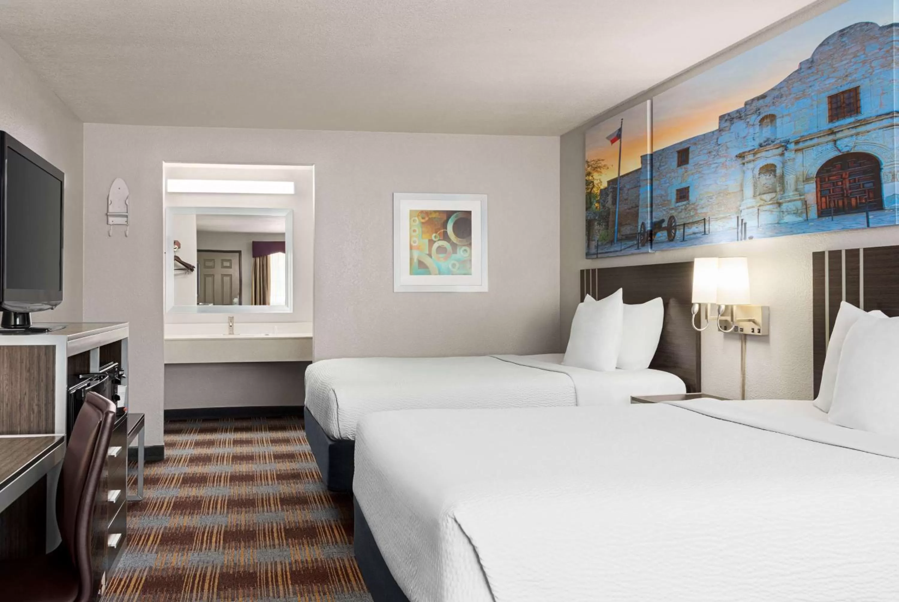 Queen Room with Two Queen Beds and Roll-in Shower - Mobility Accessible/Non-Smoking in Days Inn by Wyndham San Antonio Near Fiesta Park