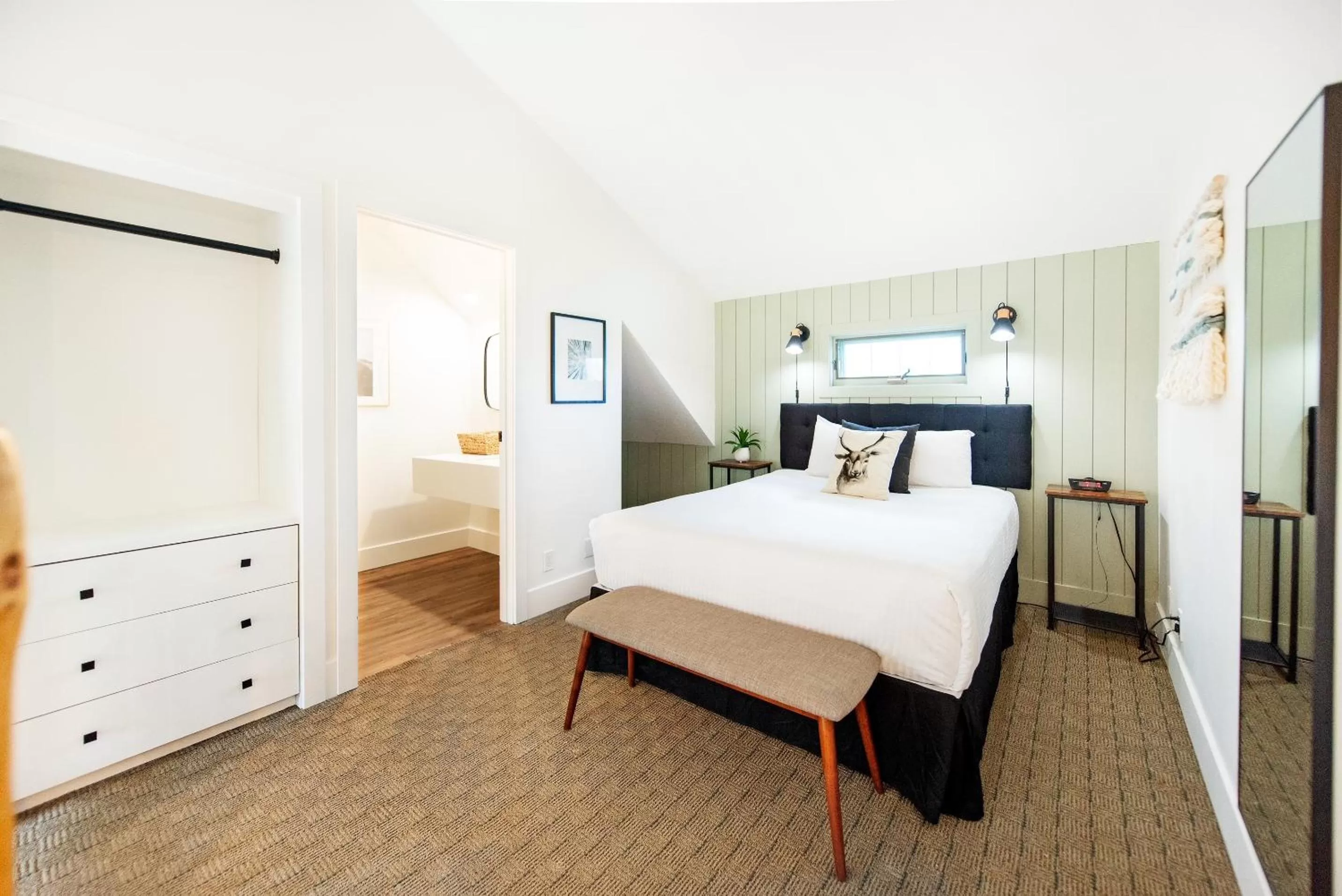 Bed in Waterton Glacier Suites