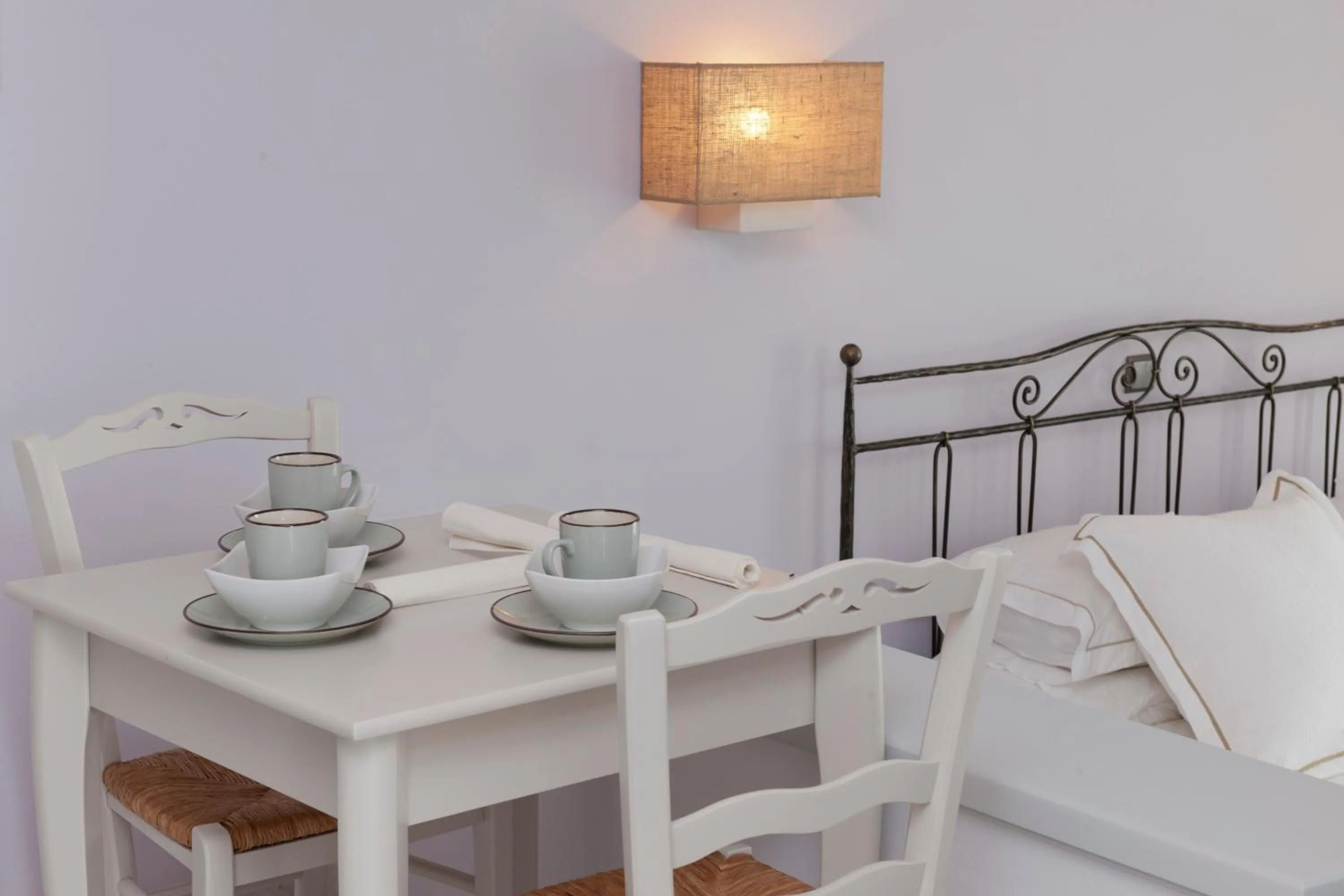 Dining area, Bed in Ammos Naxos Exclusive Apartments & Studios