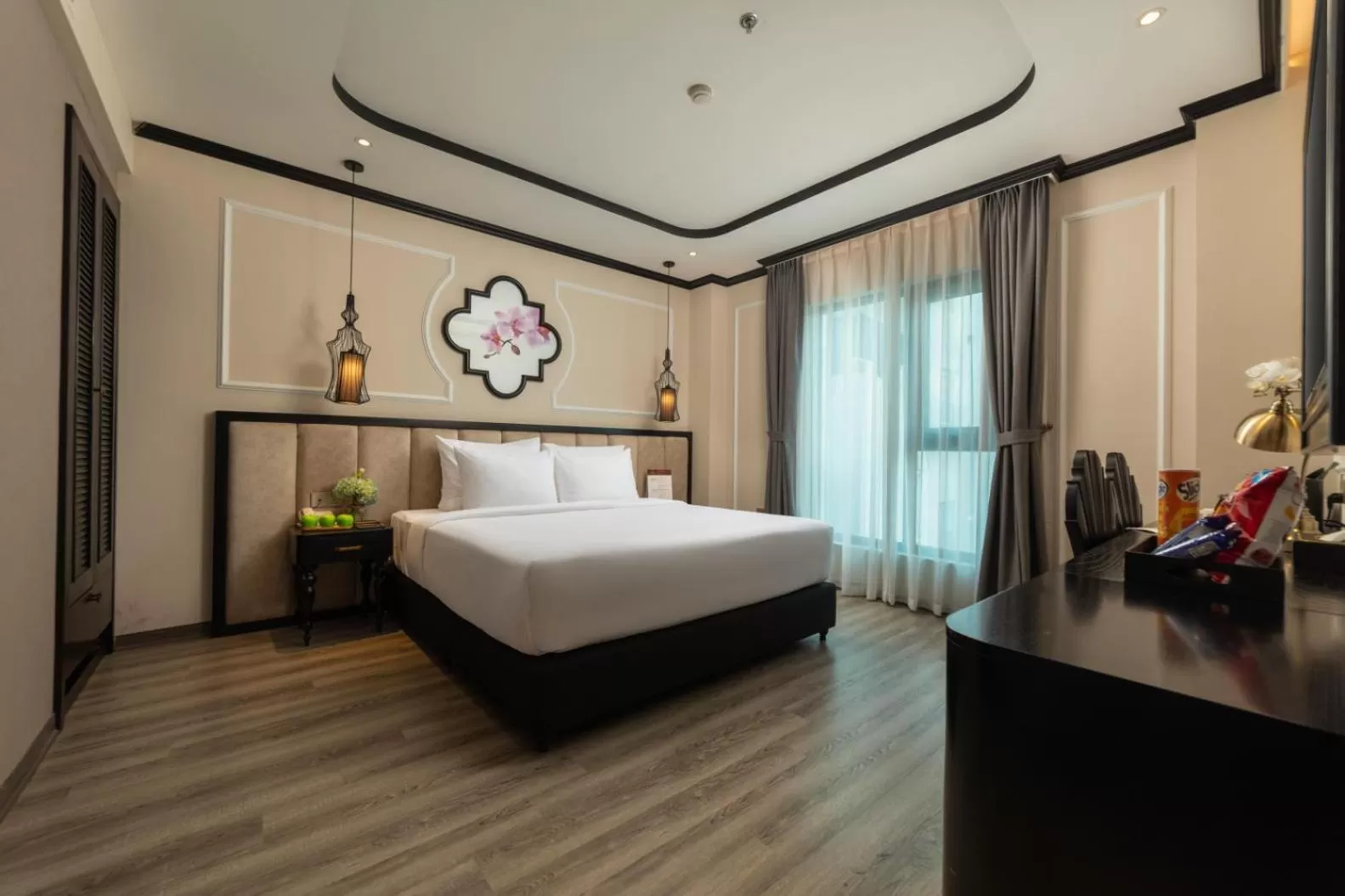 Bed in FTE Ba Dinh Hotel