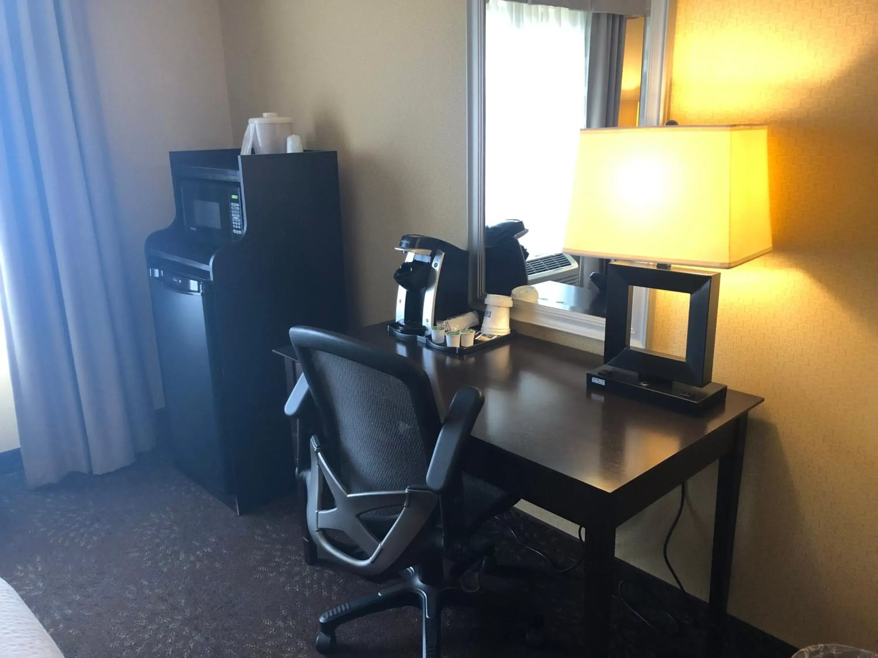 hair dresser, Seating Area in Holiday Inn Express Hotel & Suites Lansing-Dimondale, an IHG Hotel