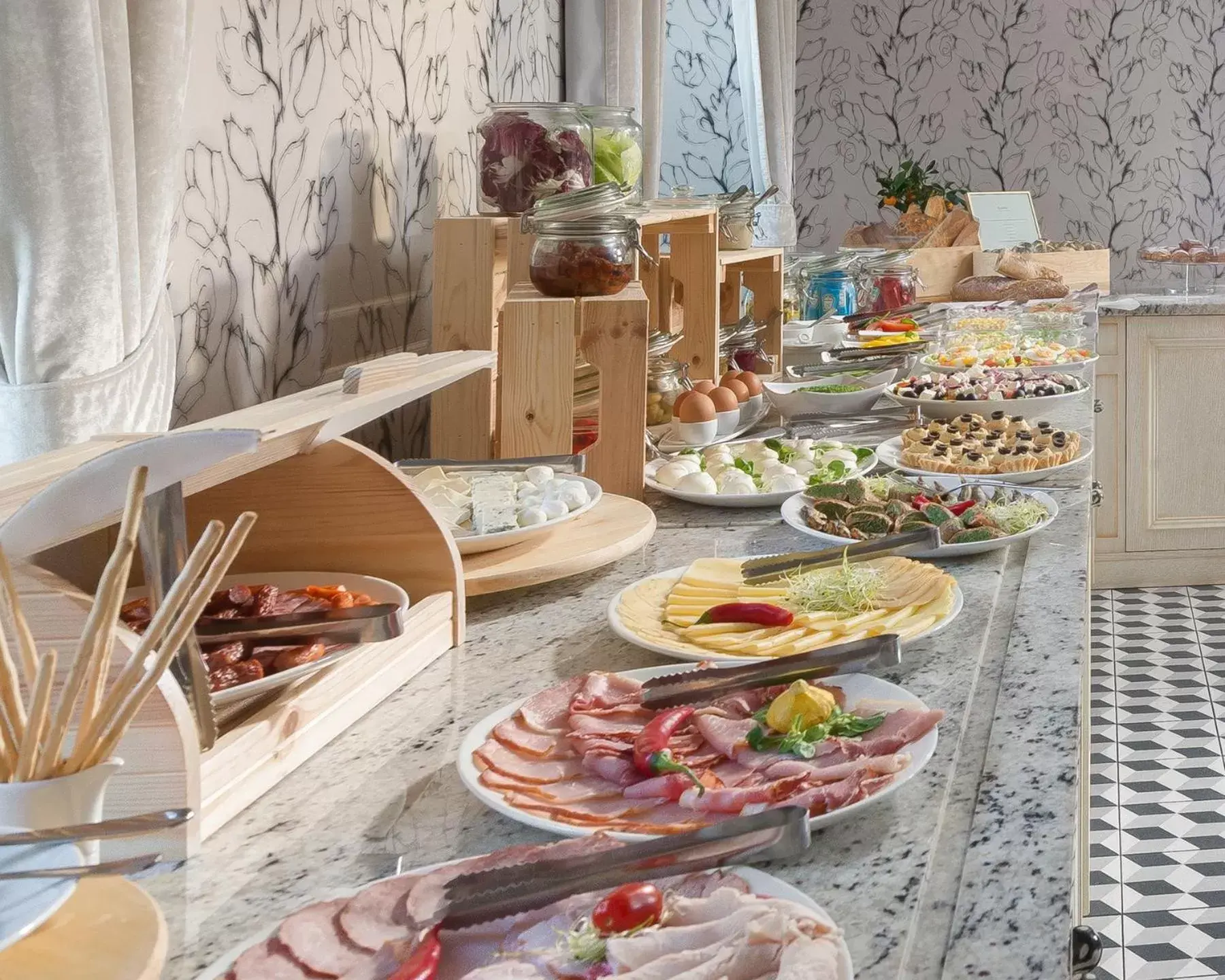 Buffet breakfast in Relais & Châteaux Hotel Quadrille - Adults Only Buffet breakfast in Relais & Châteaux Hotel Quadrille - Adults Only