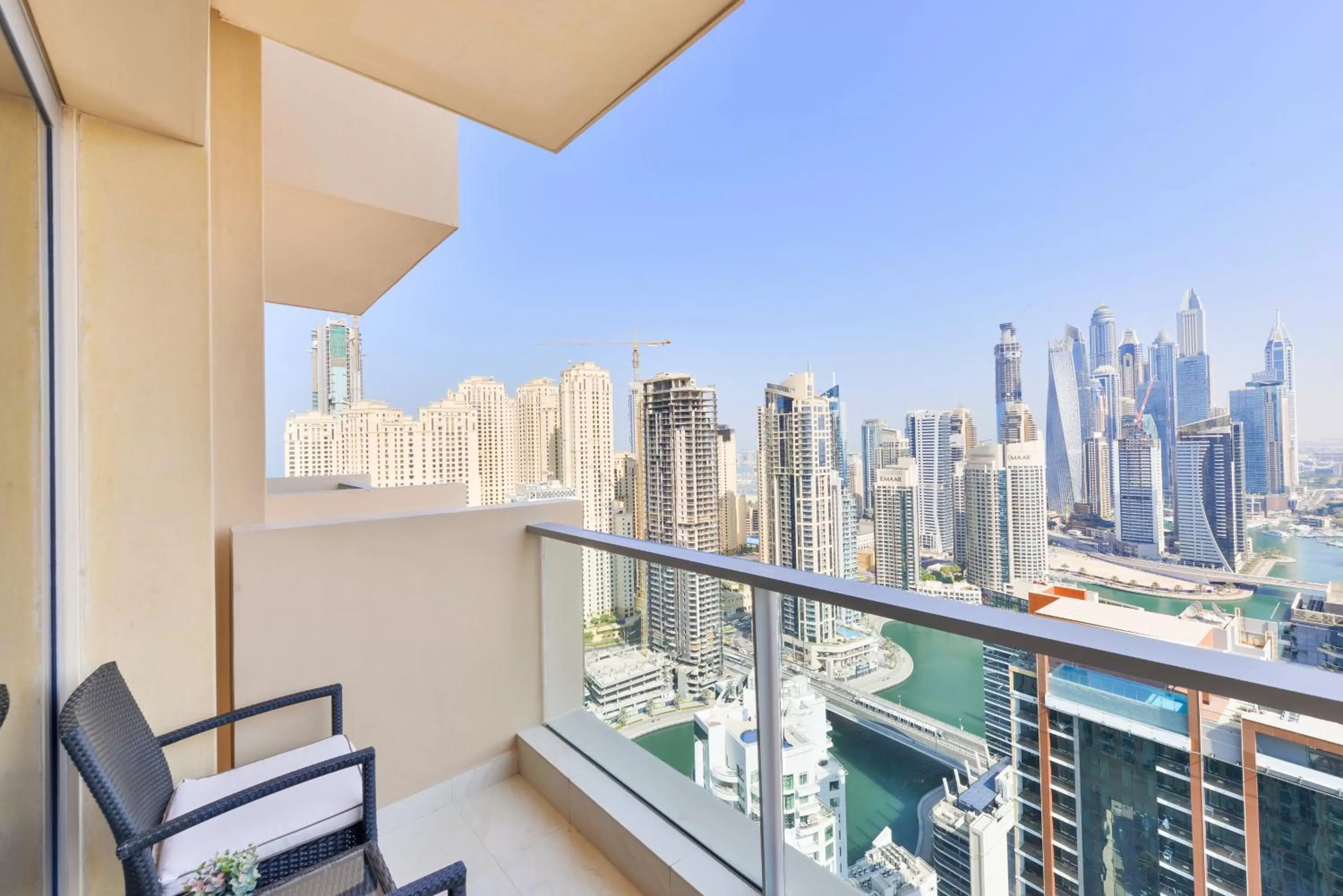 Balcony/Terrace in Emaar Residences Dubai Marina by Qstay - formerly Address Dubai Marina