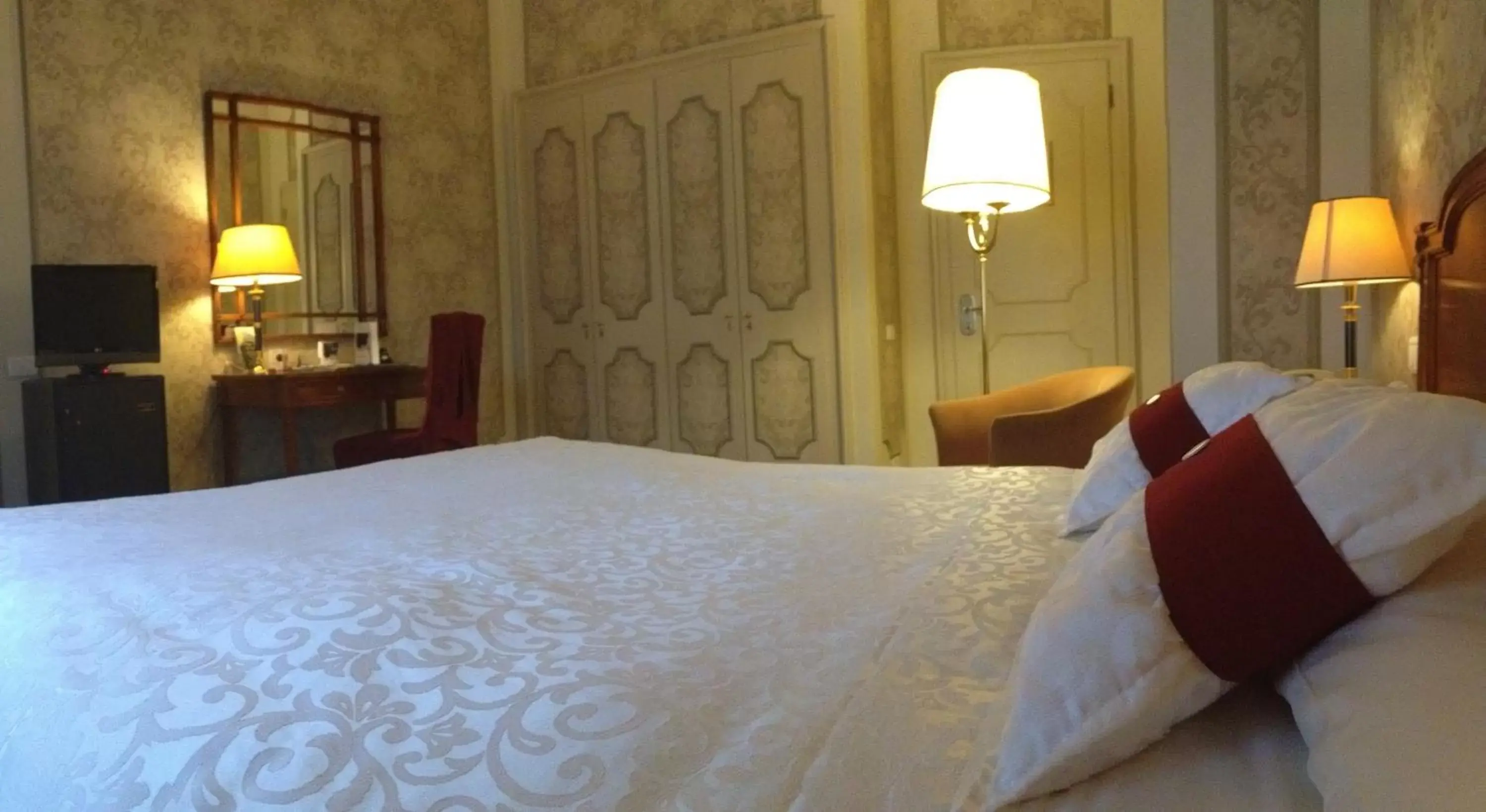 Decorative detail, Bed in Palace Grand Hotel Varese