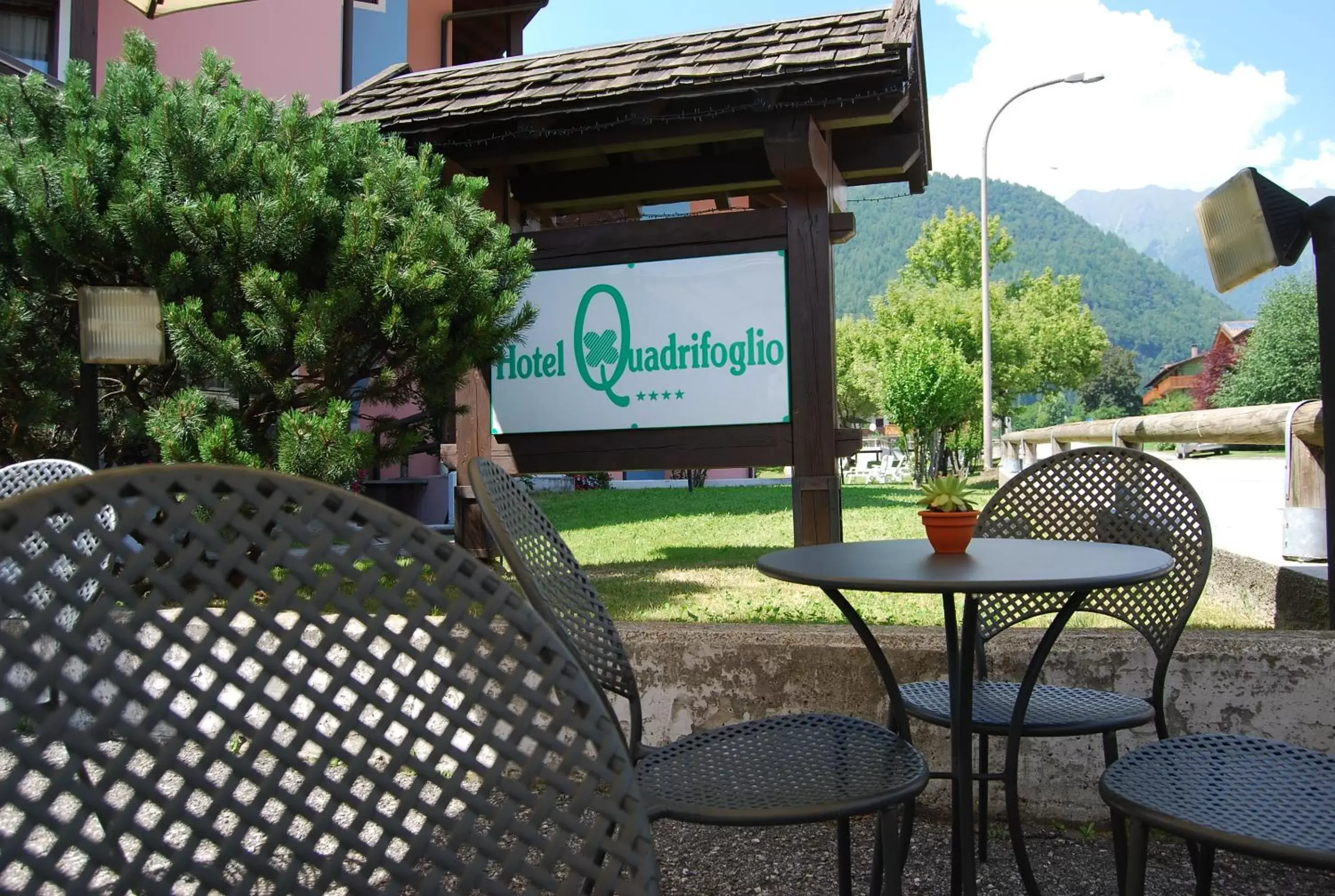 Property building, Patio/Outdoor Area in Hotel Quadrifoglio