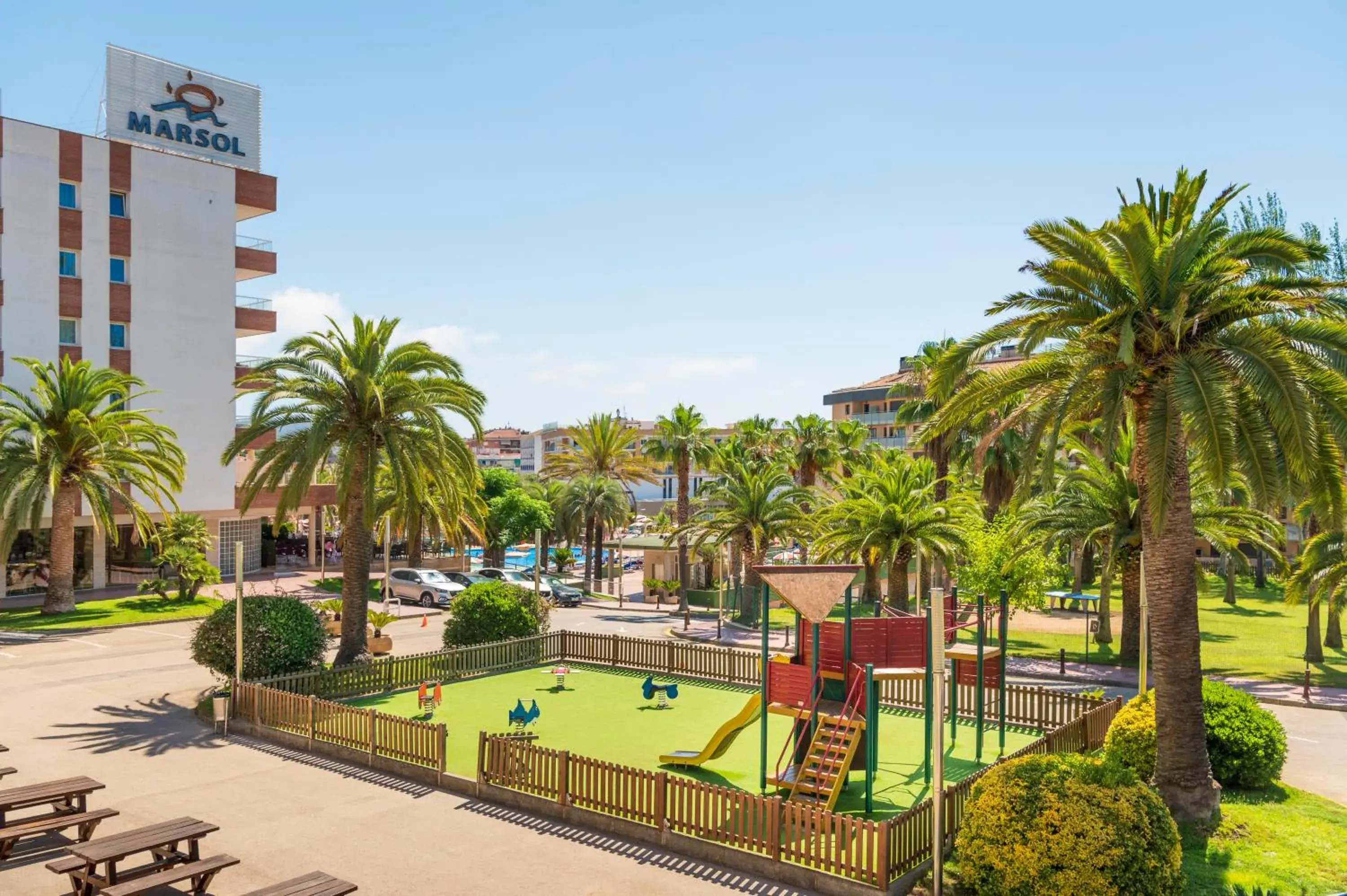 Children play ground, Pool View in Aparthotel Costa Encantada