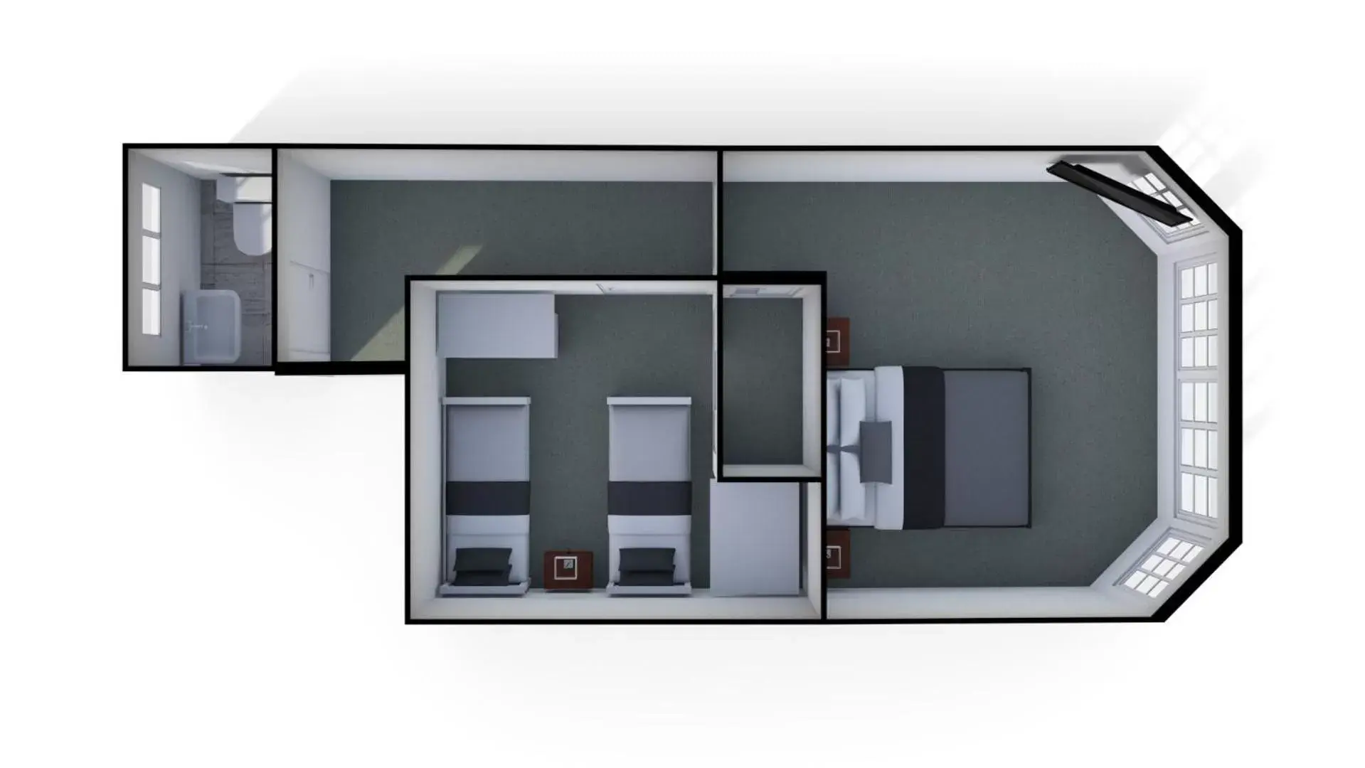 Toilet, Floor Plan in Cambridge Mews Motel