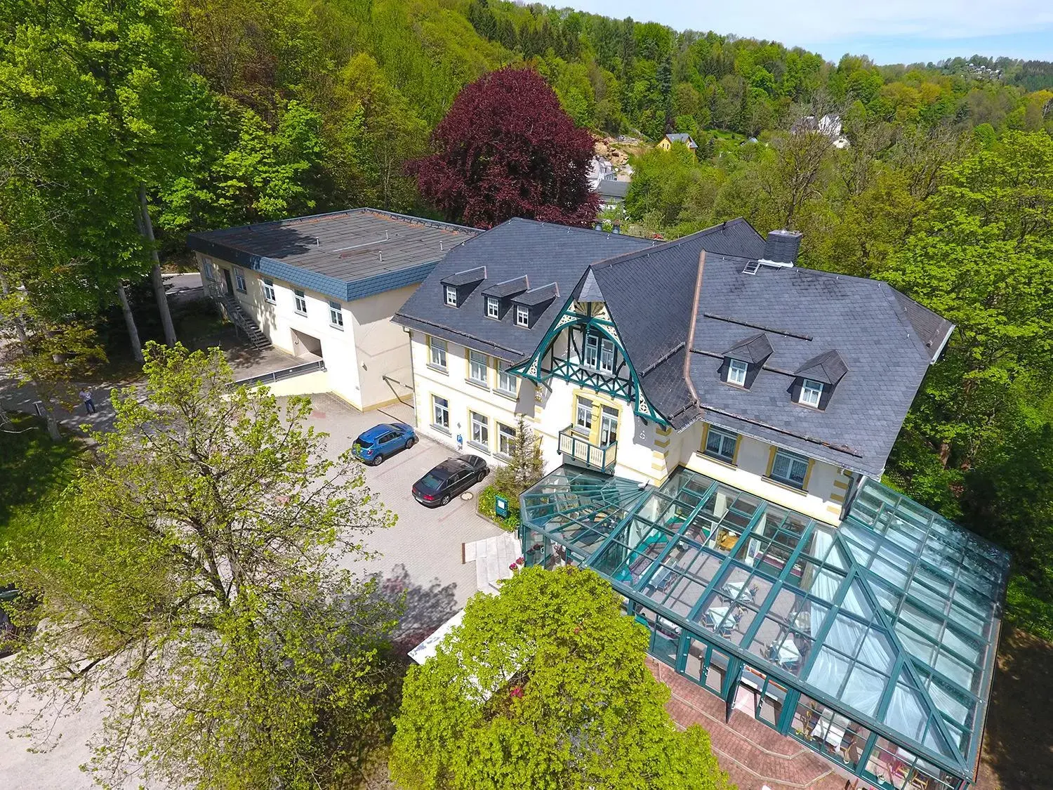 Bird's eye view, Bird's-eye View in Parkhotel Waldschlösschen