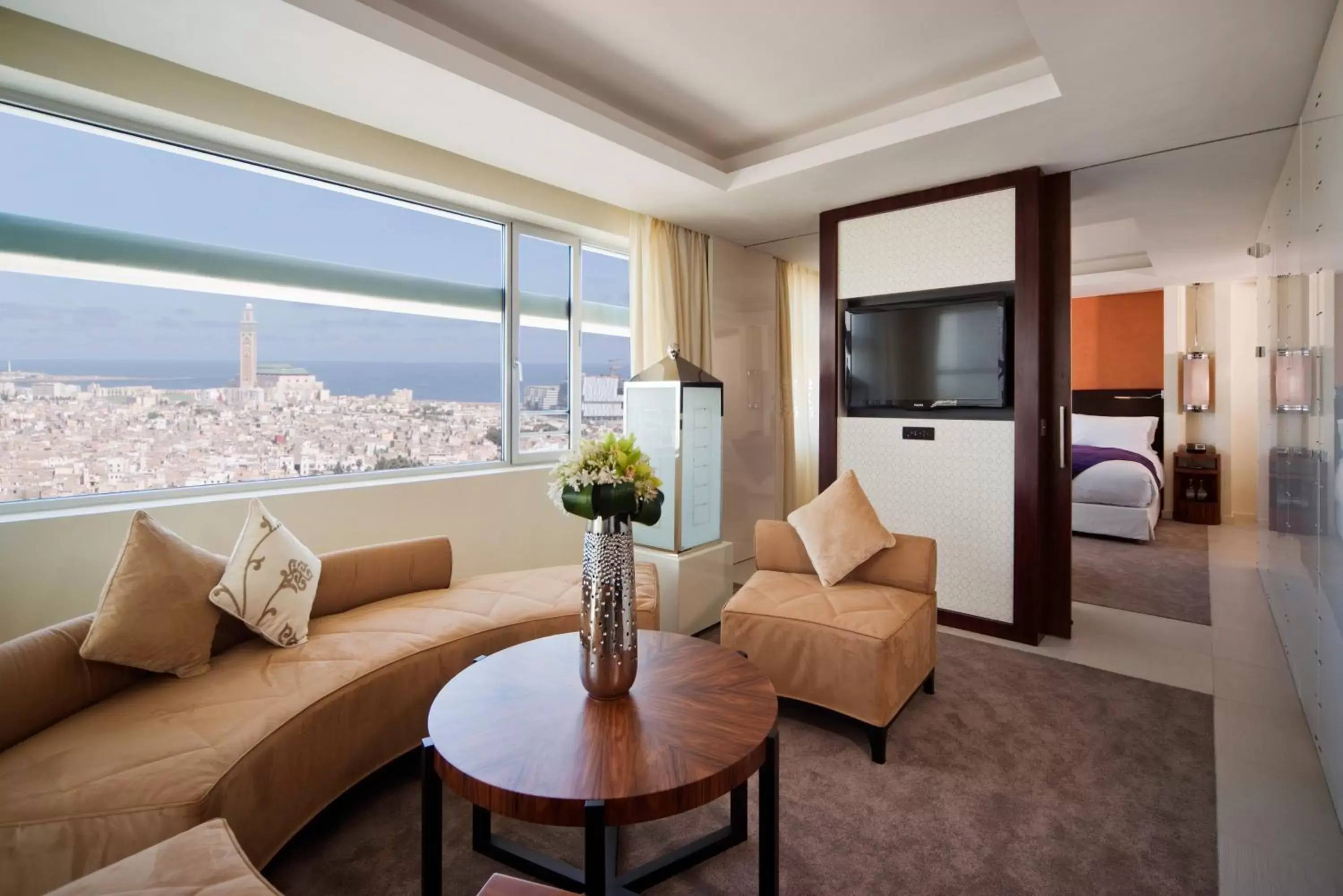 Prestige Suite With King Bed - Mosque &amp; Medina view and a Separate Lounge in Sofitel Casablanca Tour Blanche