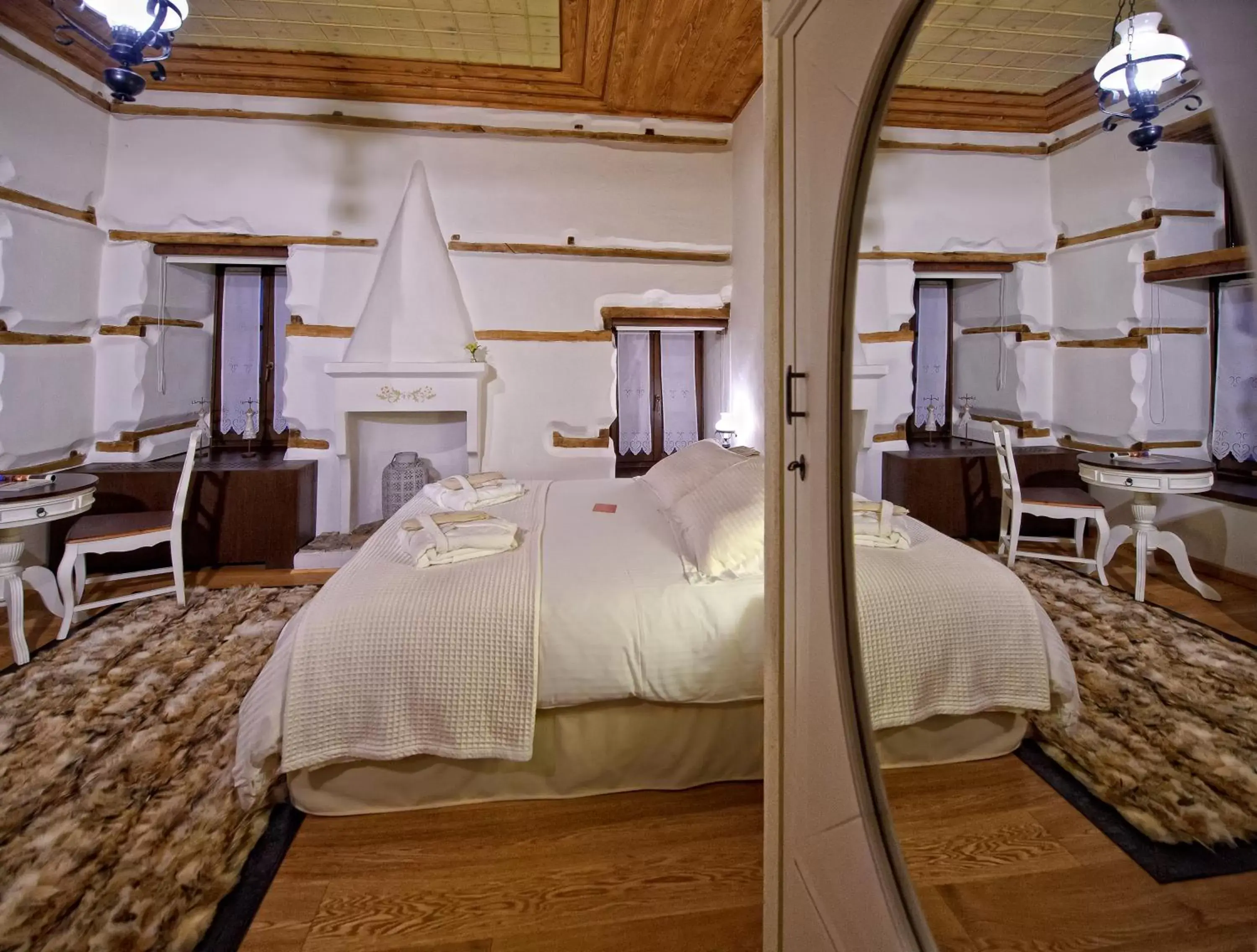 Bed in Orologopoulos Mansion Luxury Hotel