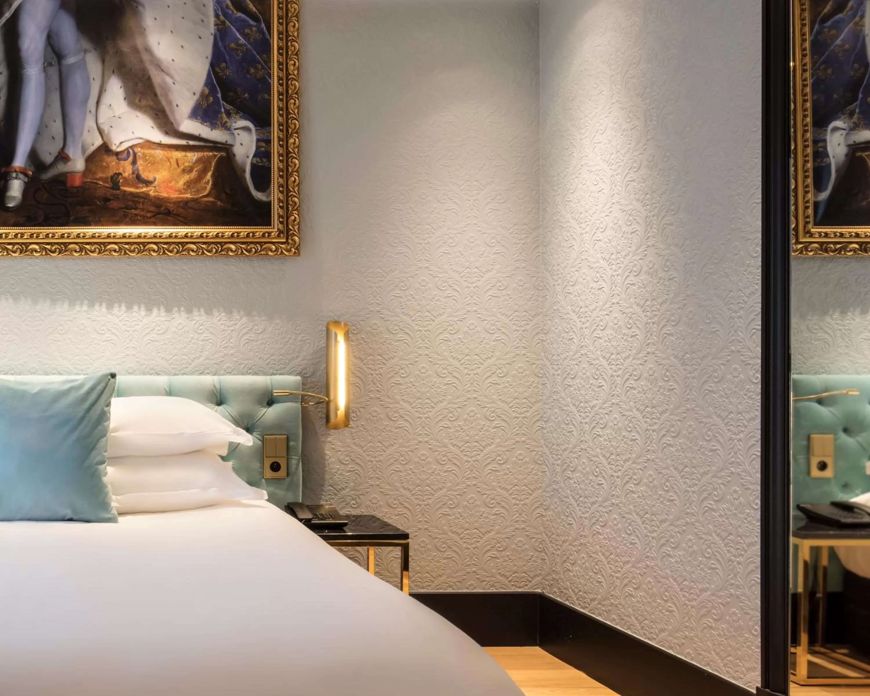 Decorative detail, Bed in Hotel Eiffel Petit Louvre