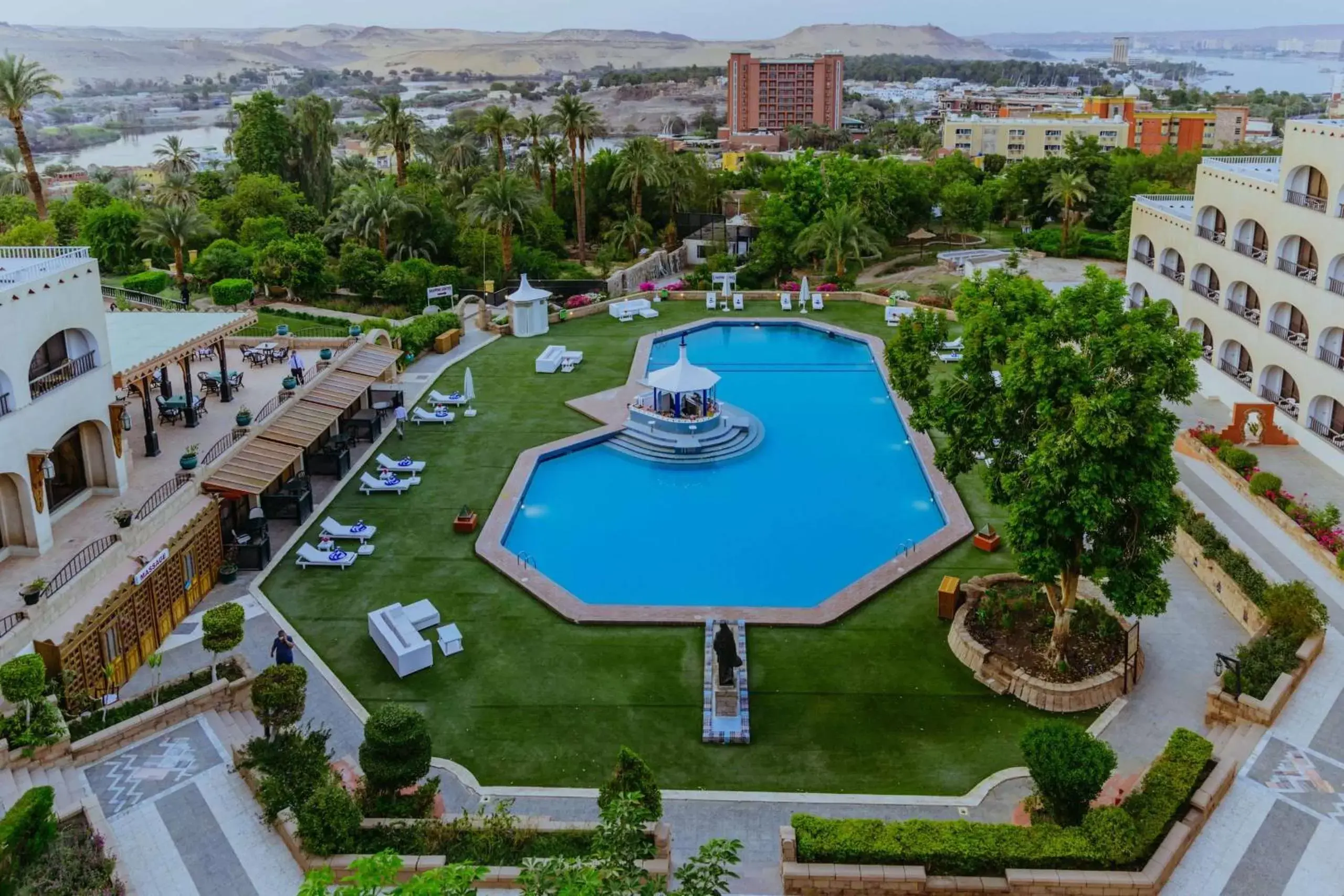Pool view, Bird's-eye View in Basma Hotel Aswan