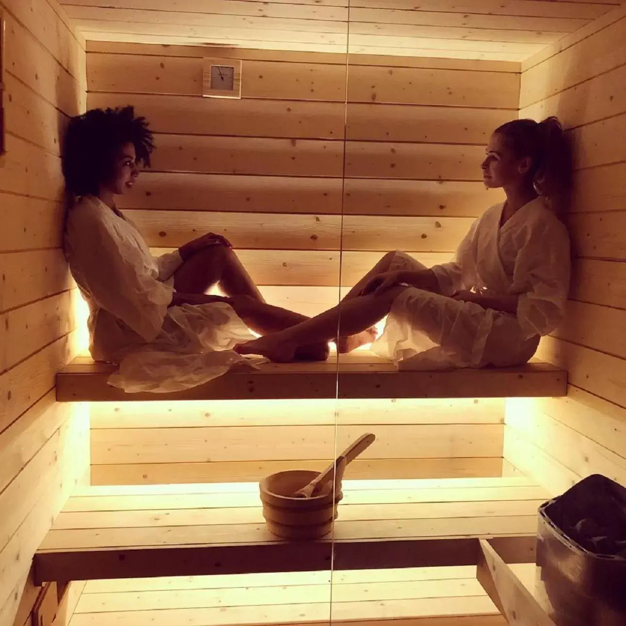 Sauna in Bike Hotel Touring Gardone Riviera & Private Wellness