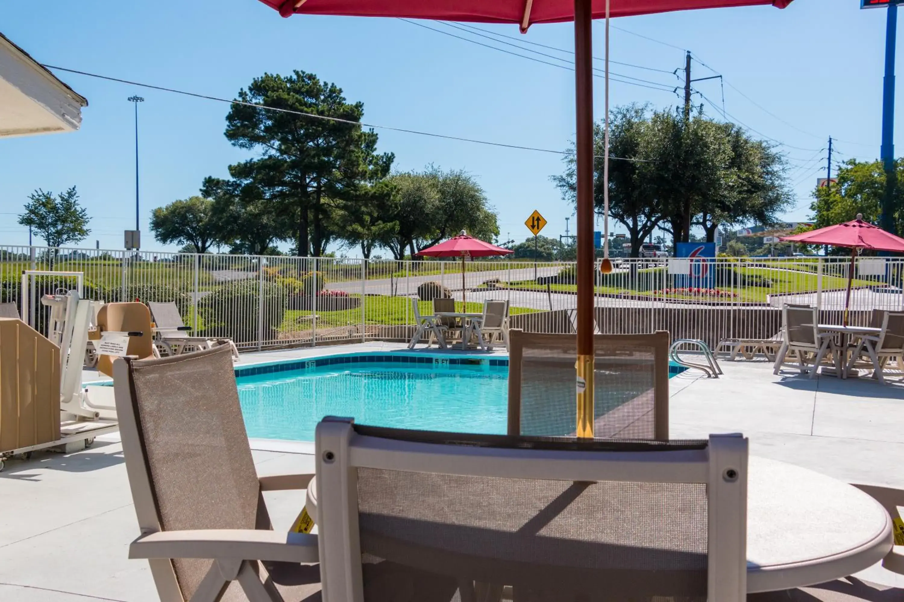 Pool view, Swimming Pool in Motel 6-Longview, TX