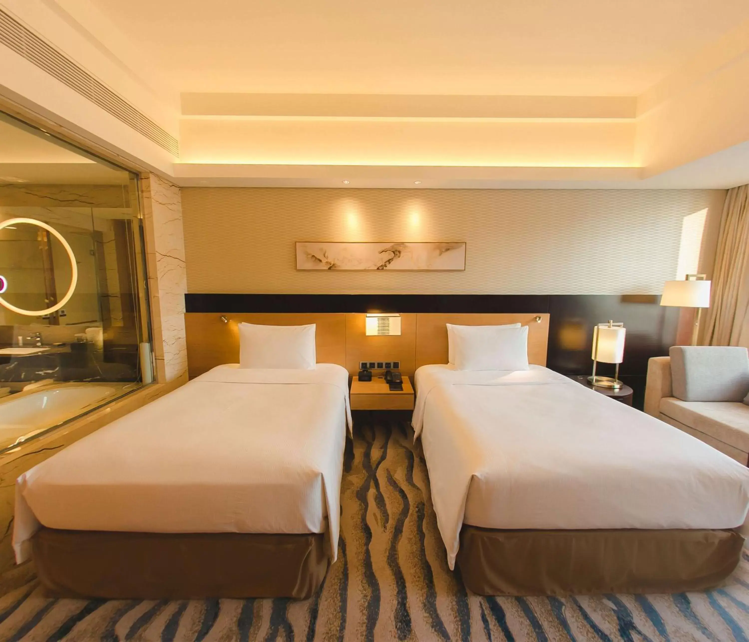 Bed in Hilton Yantai Golden Coast