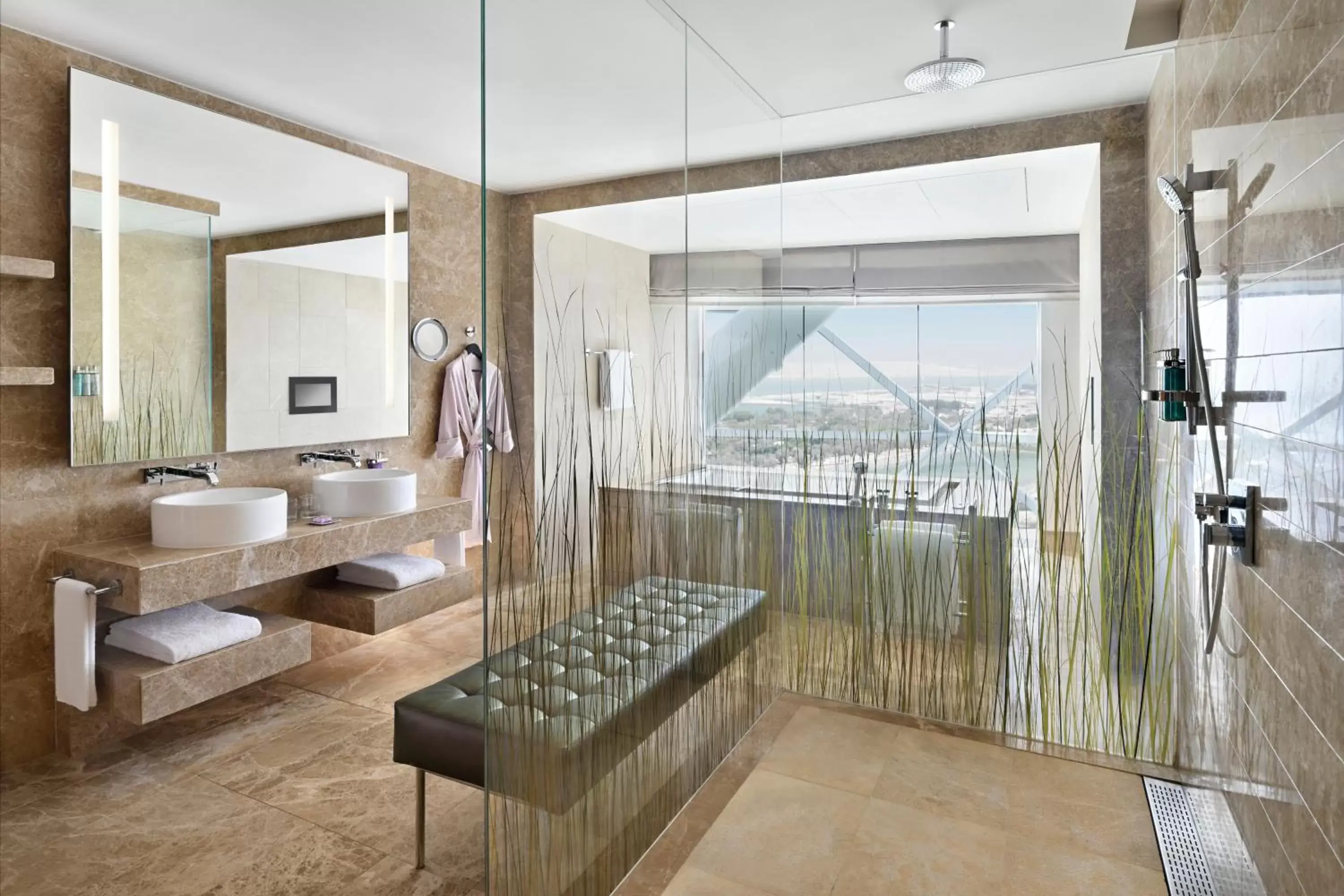 Shower, Bathroom in Andaz Capital Gate Abu Dhabi - a concept by Hyatt