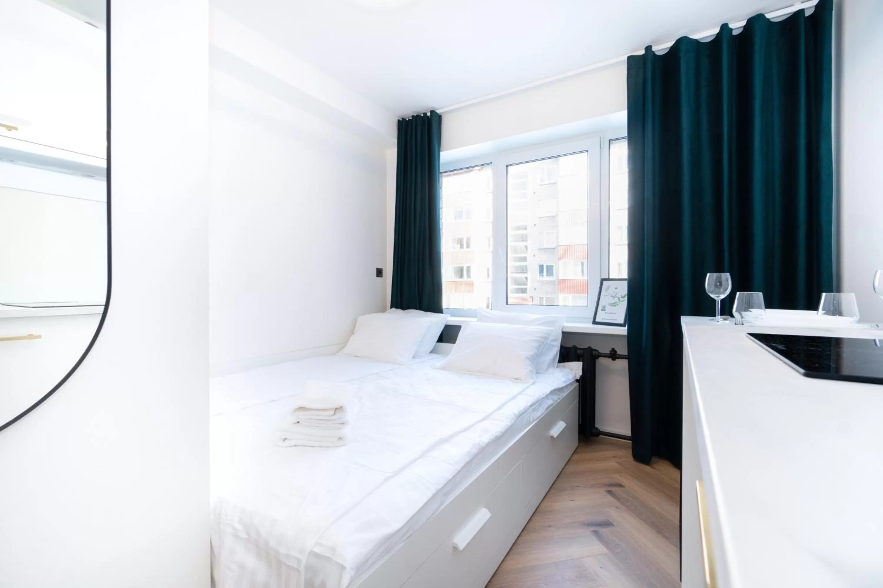 Bed in Tallinn Airport Studios by Revalhome