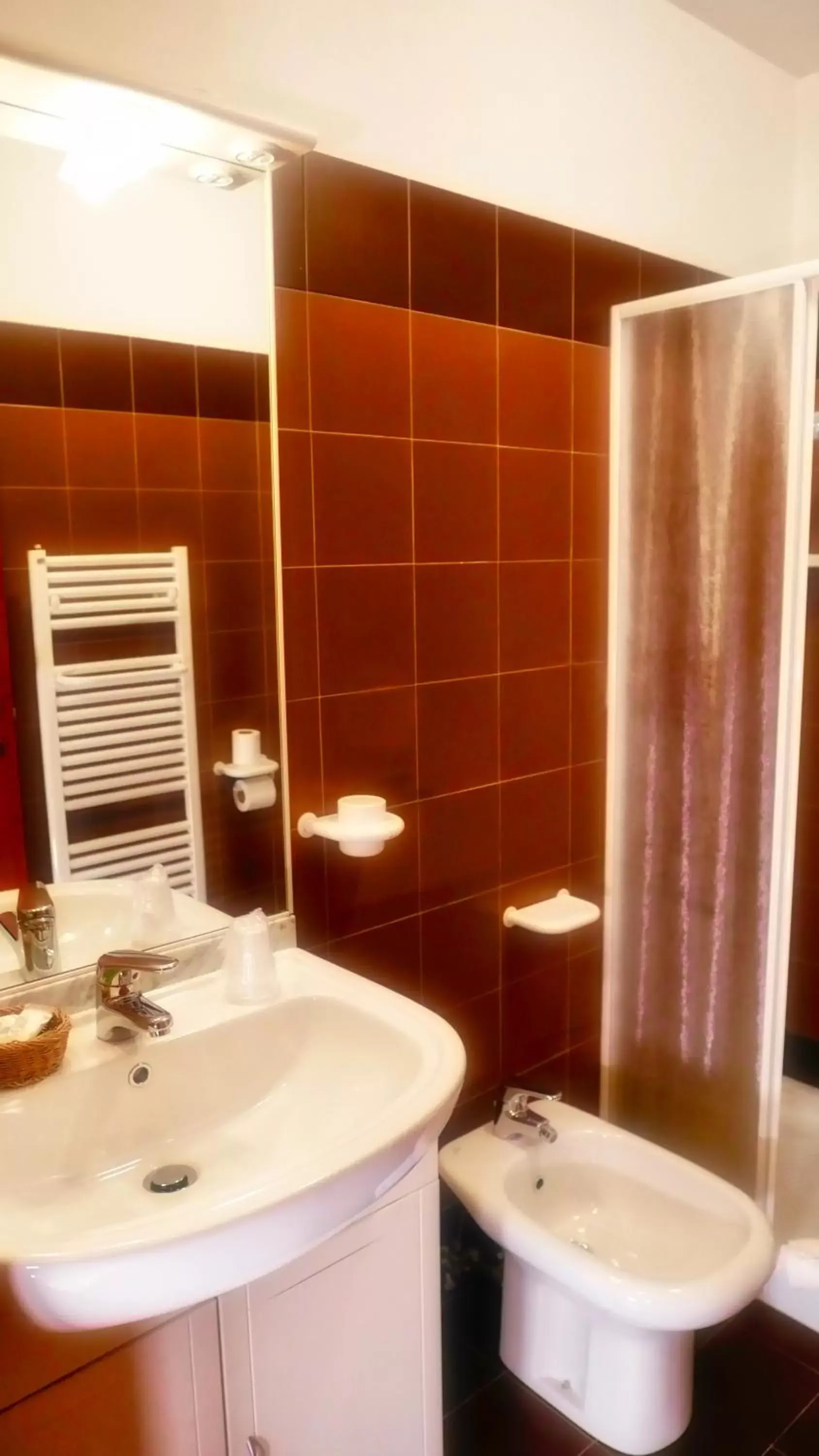 Shower, Bathroom in hotel Vajont