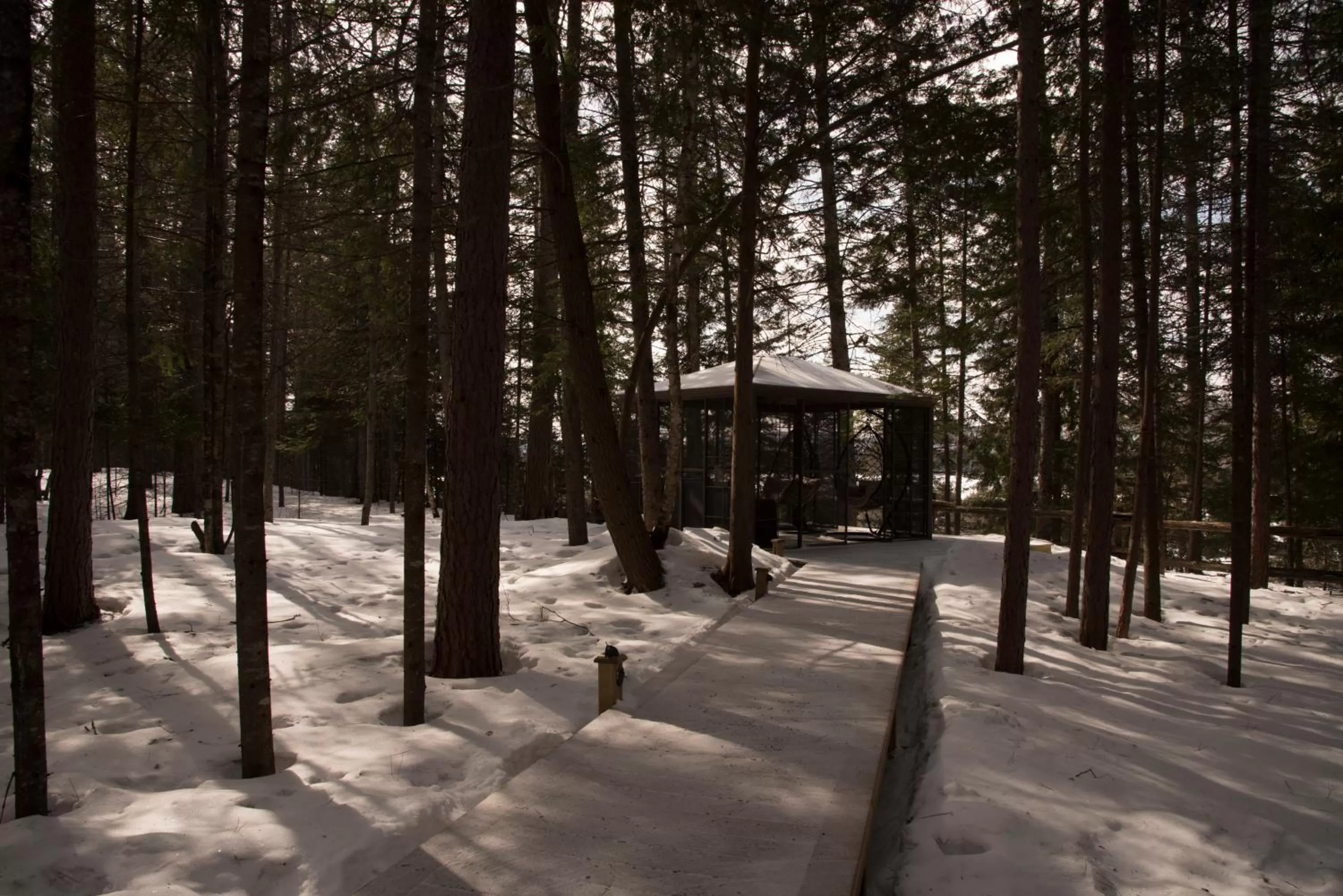 Patio, Winter in Auberge le Cosy