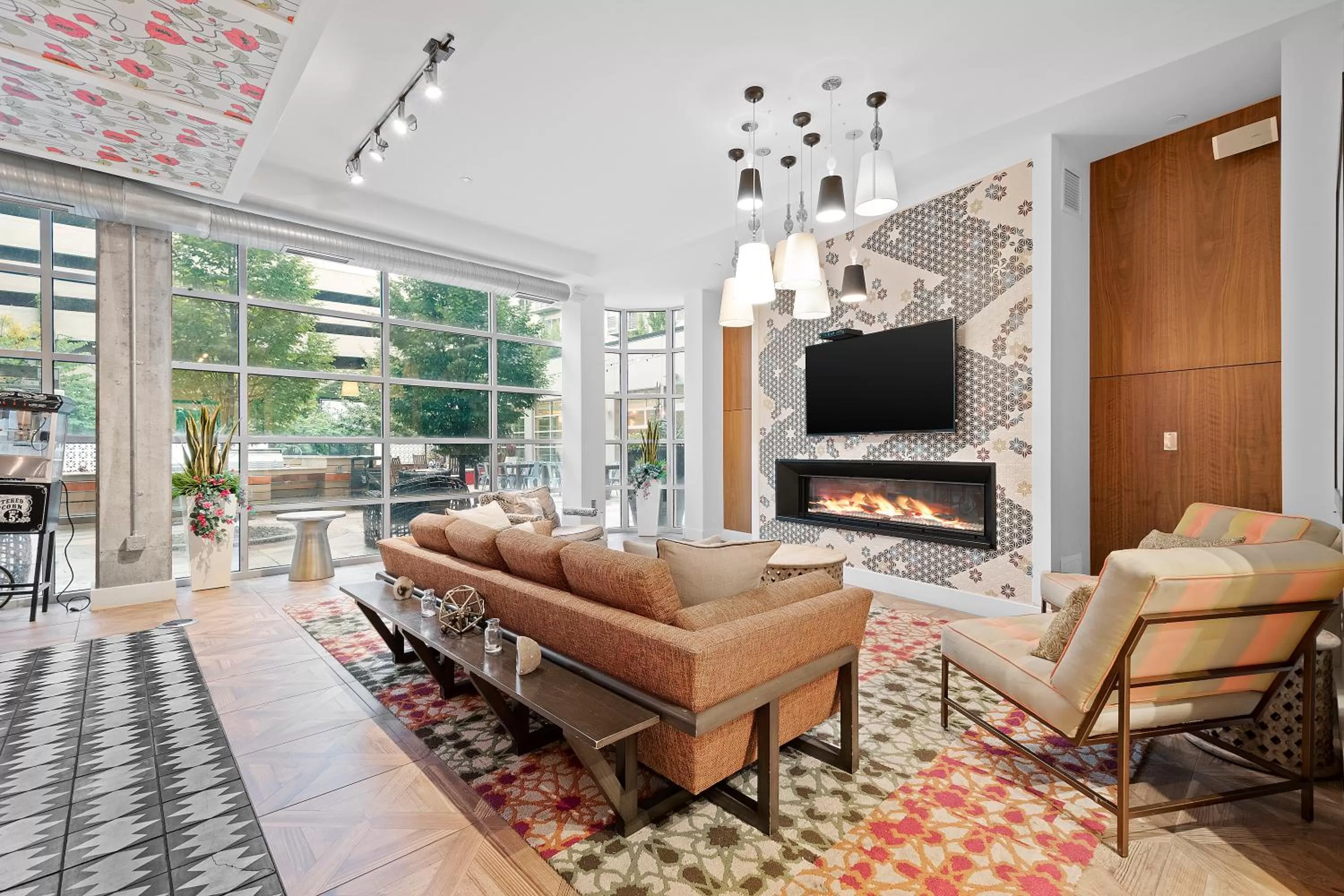 Communal lounge/ TV room in Kasa South Side Pittsburgh