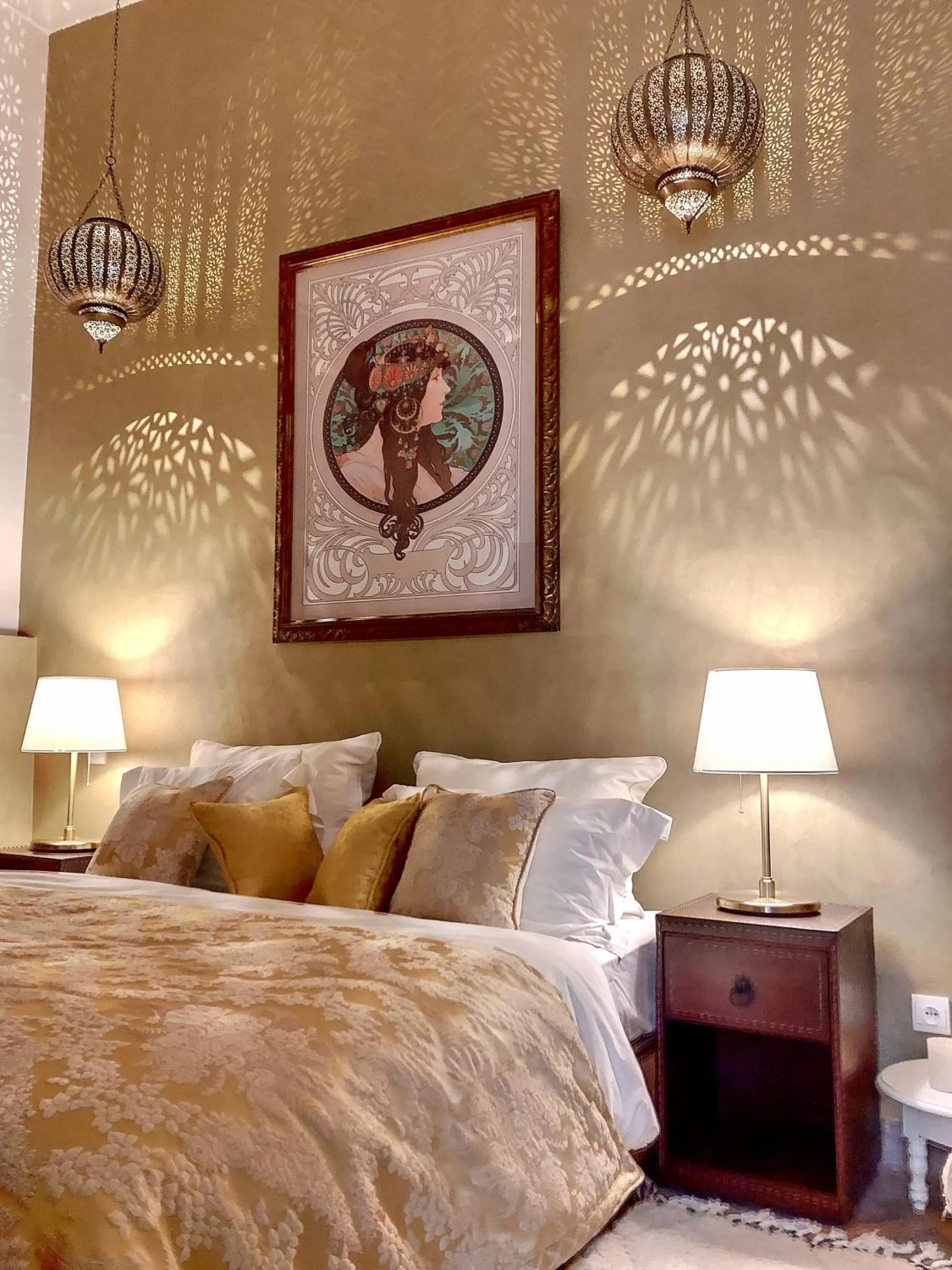 Bed in Riad Dar Chacha